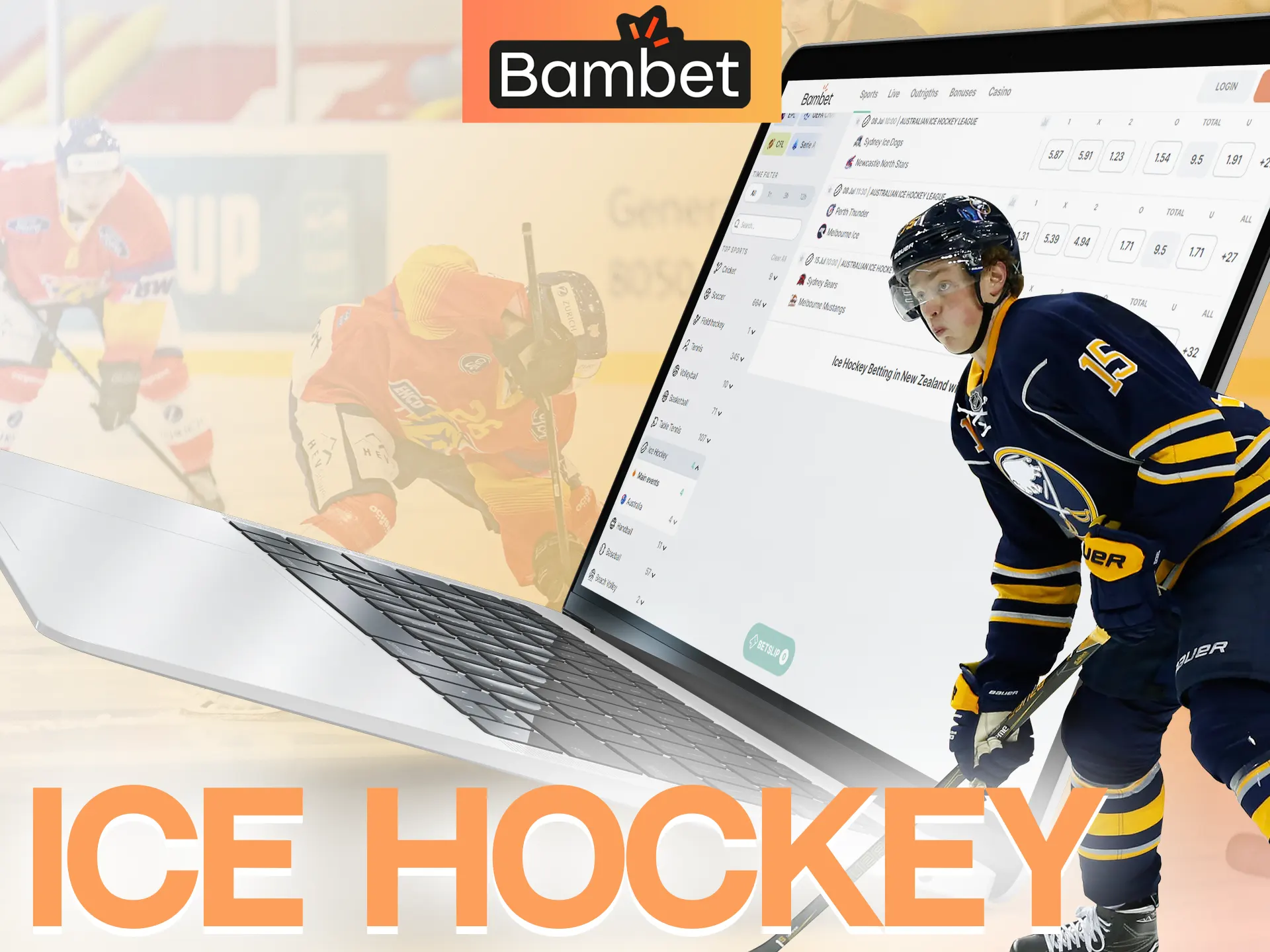 Bet on ice hockey at Bambet.