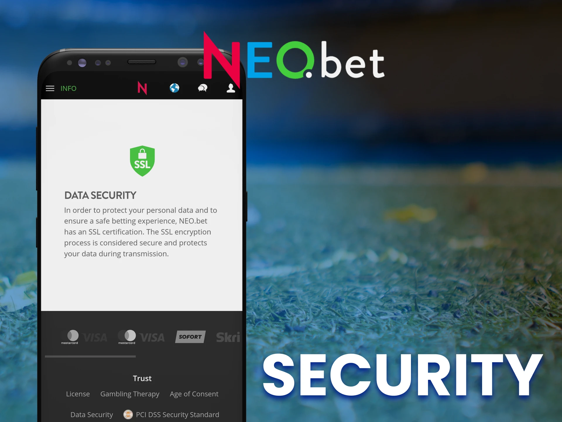 In the NEO.bet app, your data is secure.