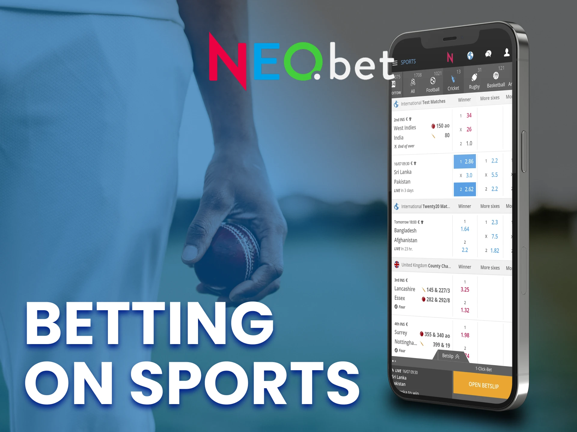 In the NEO.bet app you can bet on any kind of sports.