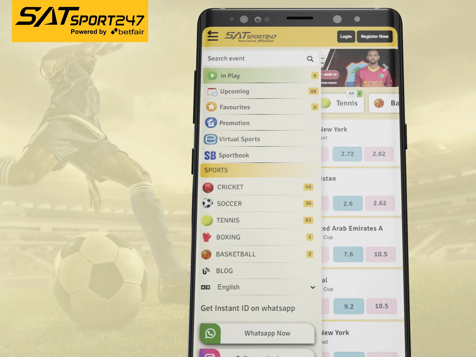 The Satsport247 has a handy mobile version of the site.