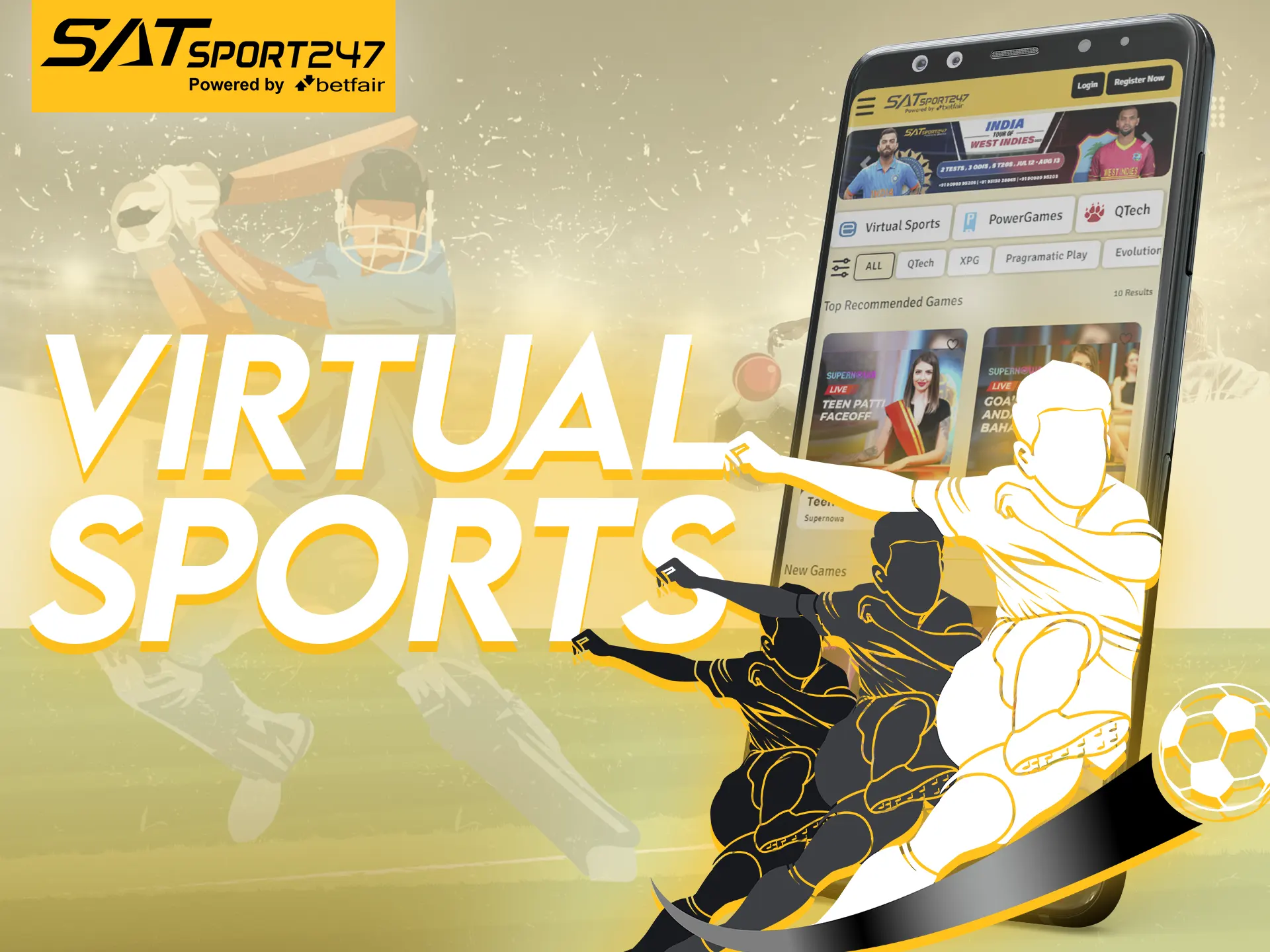 With Satsport247 app bet on virtual sports.