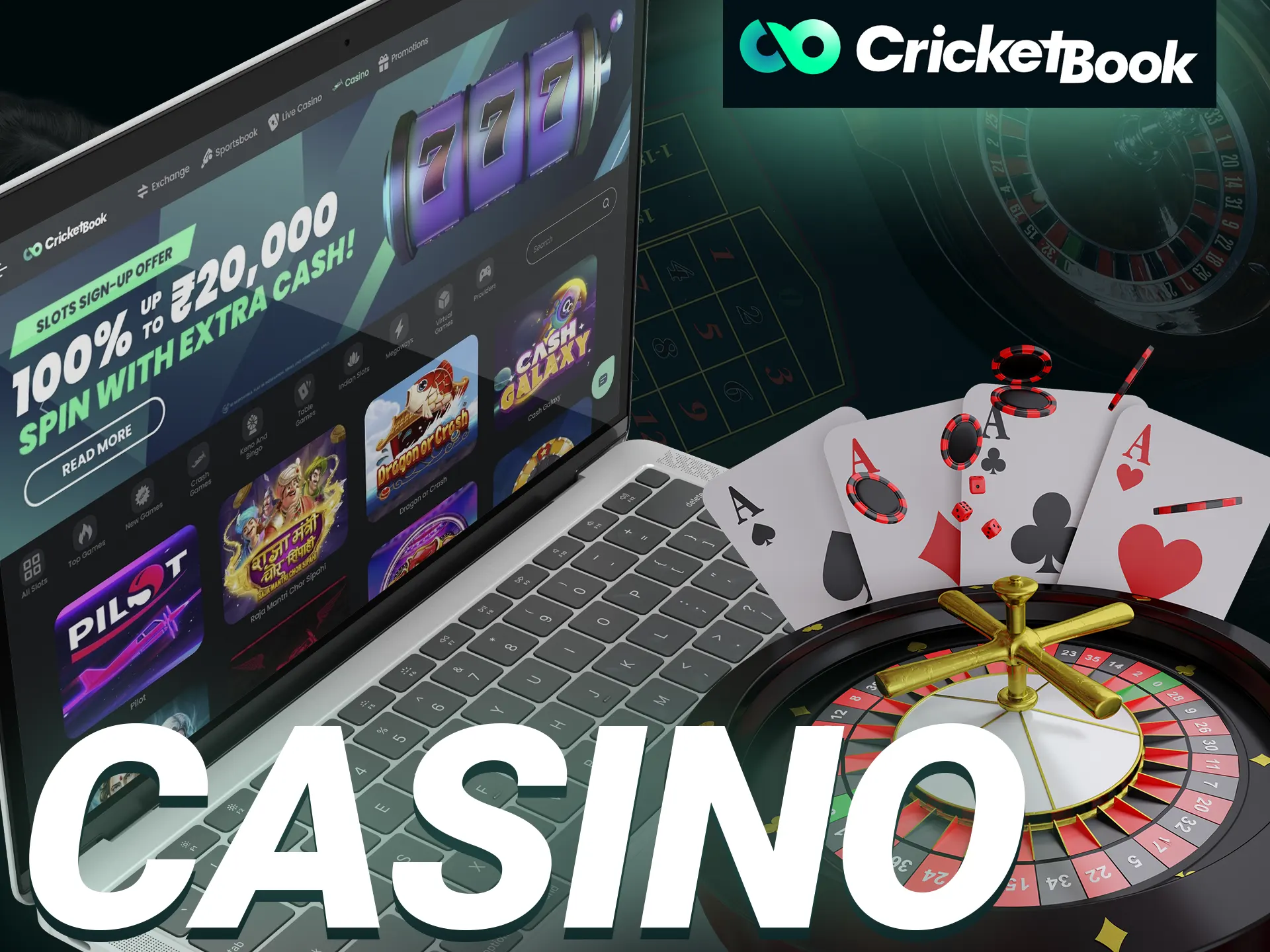 Cricketbook provides a wide range of casino games.