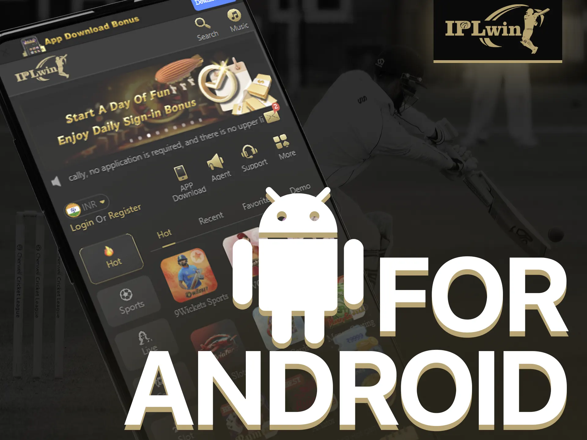 Bet and play on the IPLWIN website using your Android device.