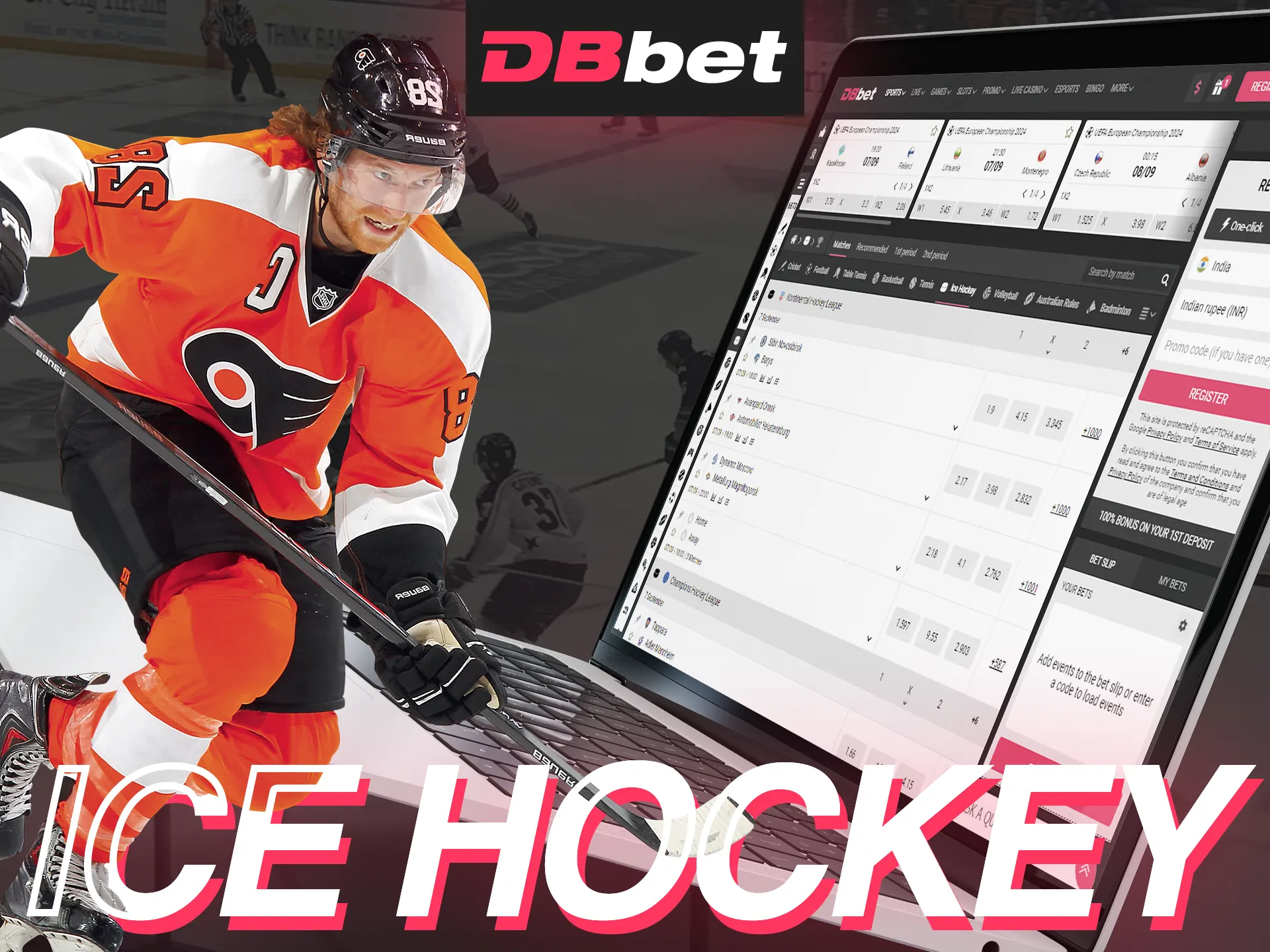 Place your ice hockey bet with DB Bet.