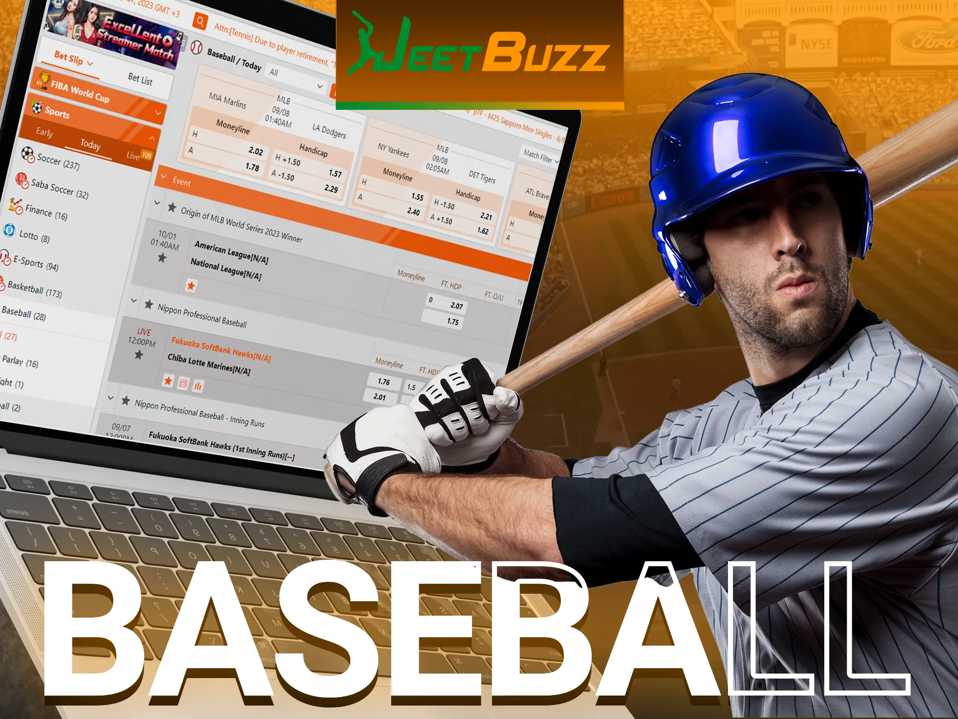 Bet on baseball matches on Jeetbuzz.