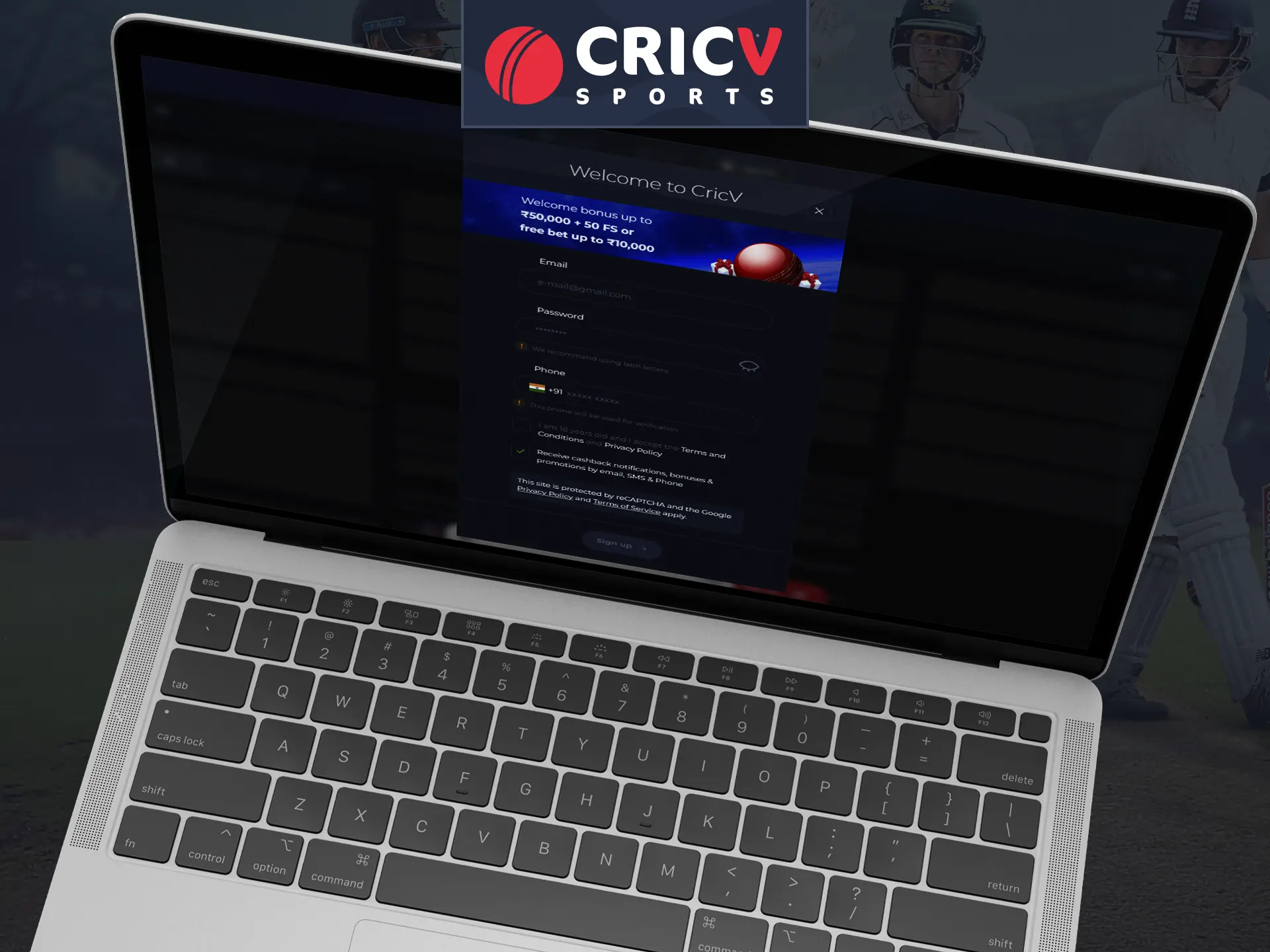 Register on the Cricv website.