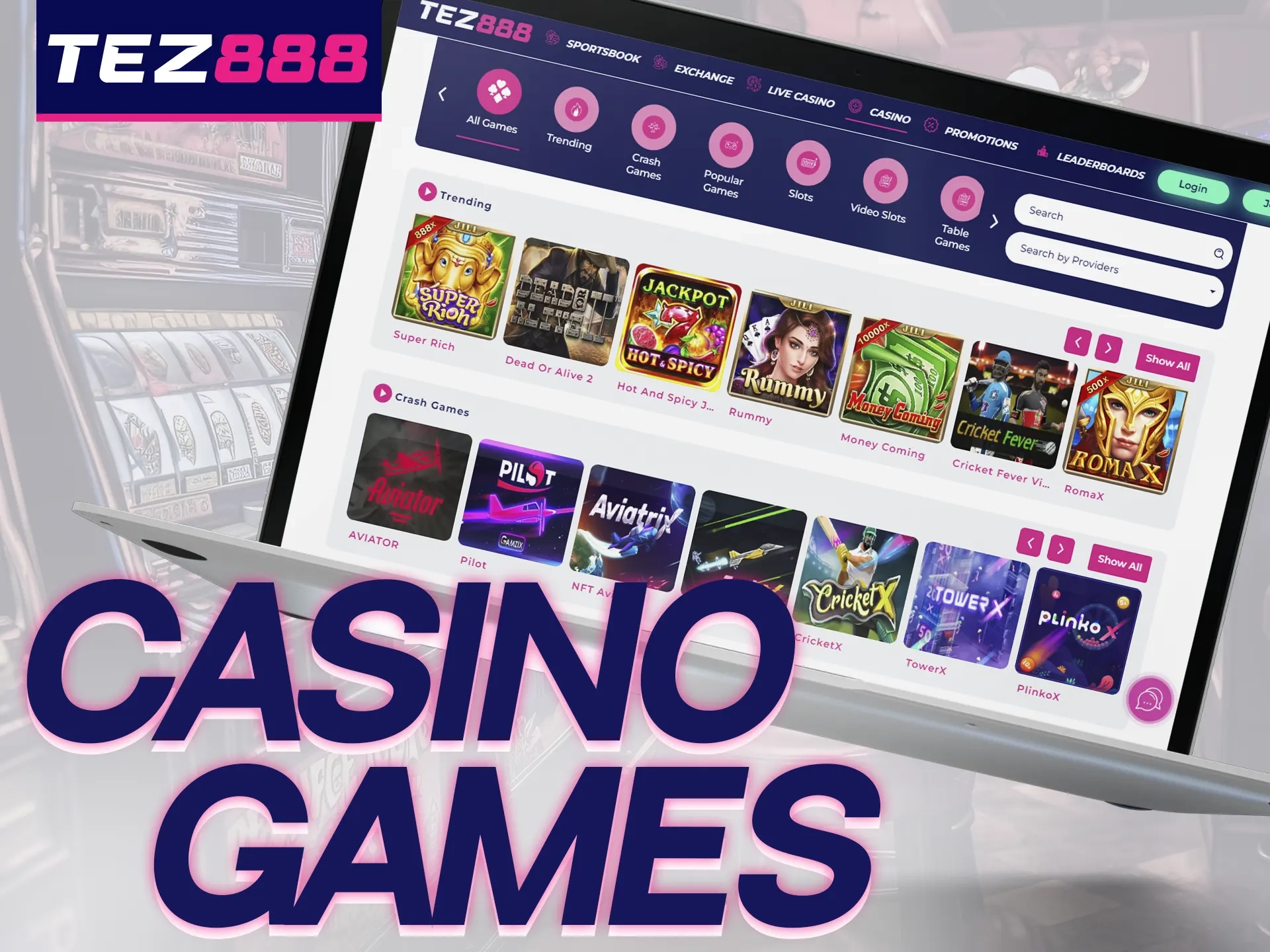 Create an account at Tez888 and play casino games online.