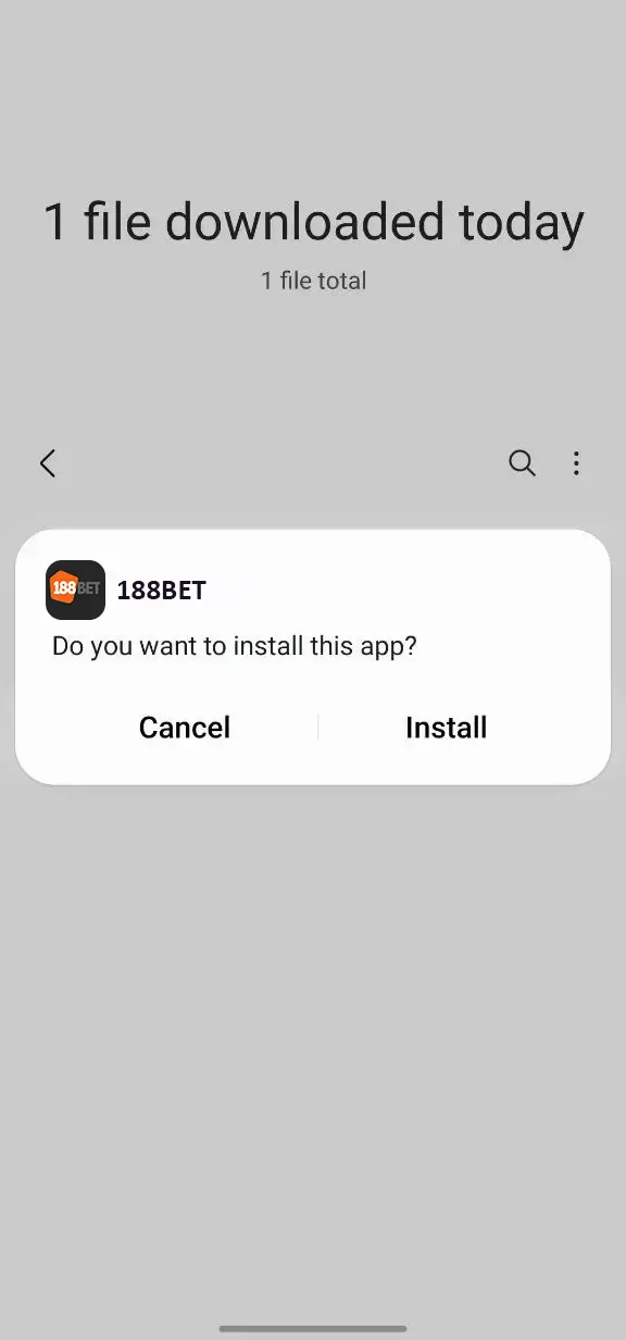 Complete the installation and enjoy playing in the 188bet app.