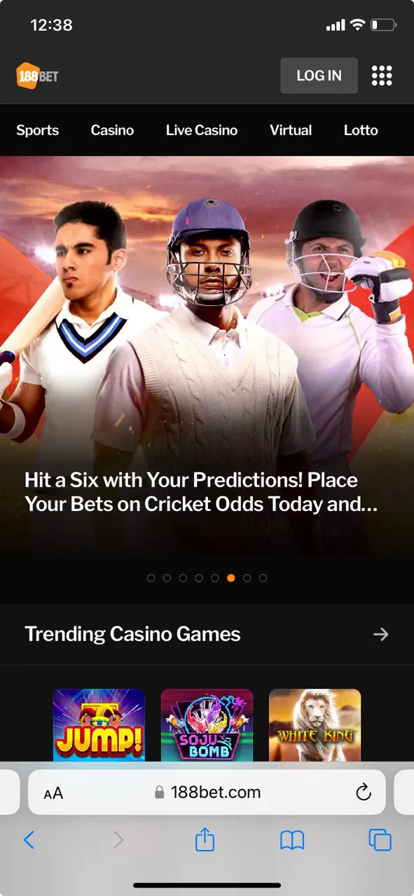 Go to the 188bet website.