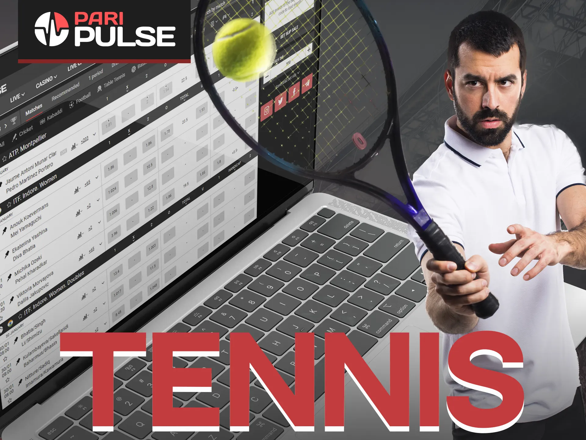 Bet on tennis tournaments at PariPulse.