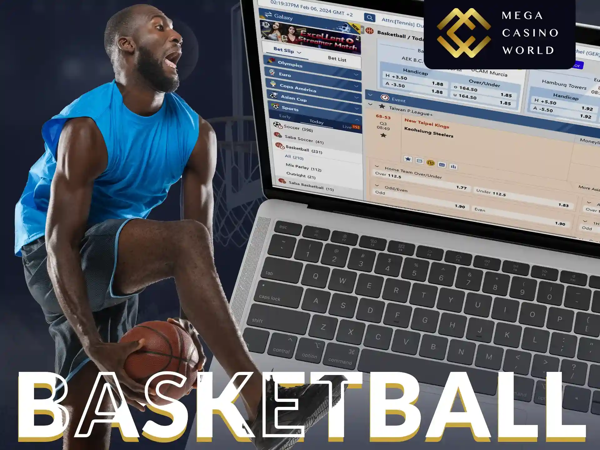 Basketball betting is very popular at Mega Casino World.