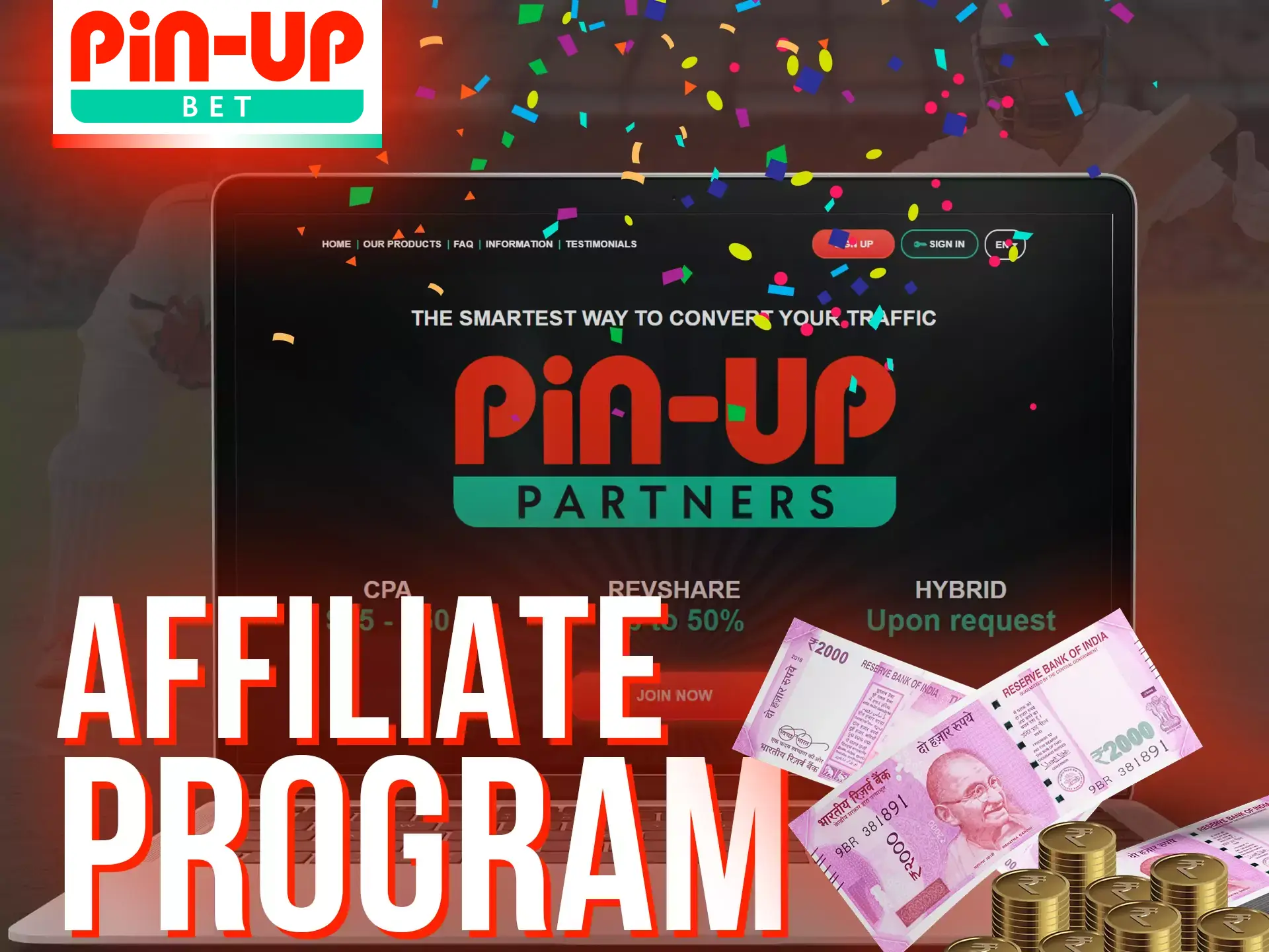 Join the Pin-Up affiliate program and get bonuses from inviting your friends.