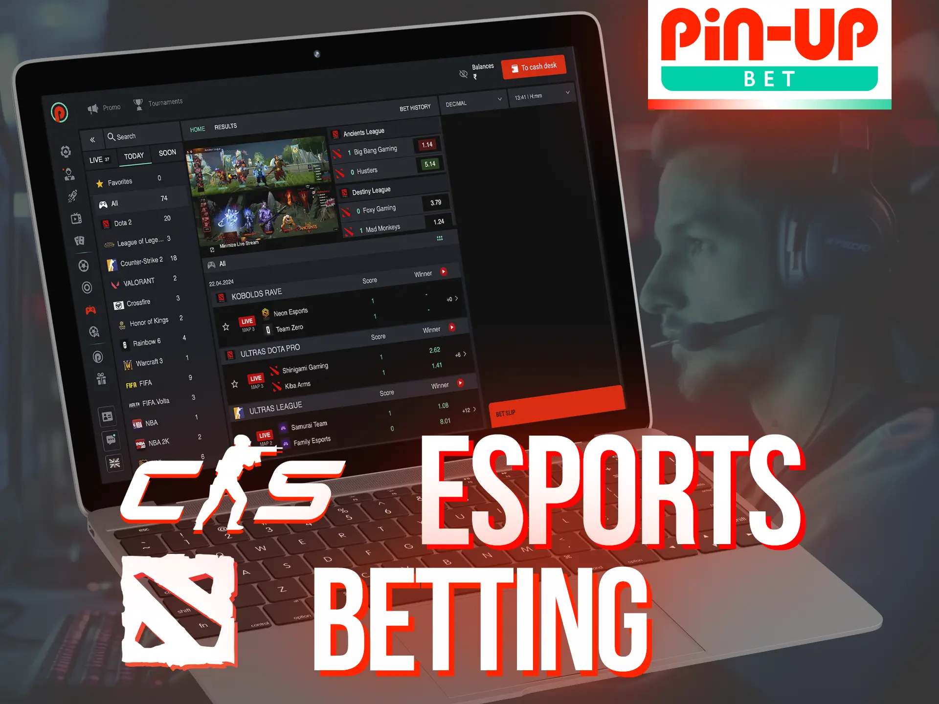 Bet on esports with Pin-Up.