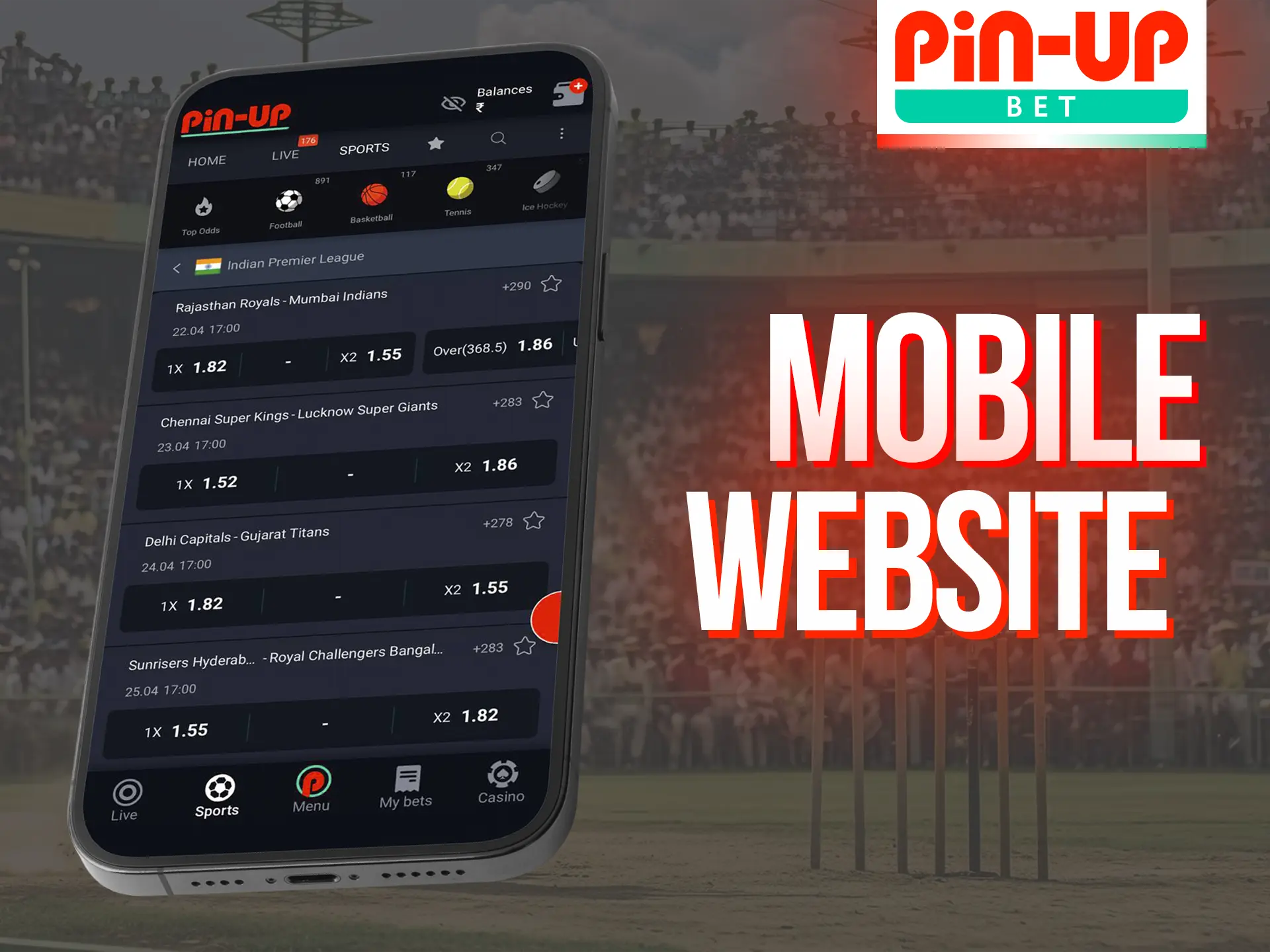 Pin-Up has a handy mobile app for your phone.