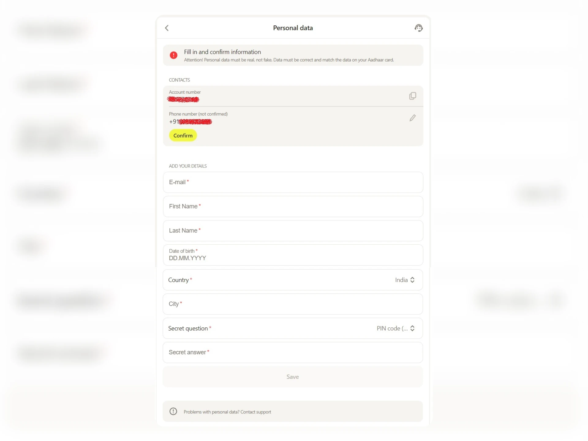 Fill in all the required information, this will complete the registration process.