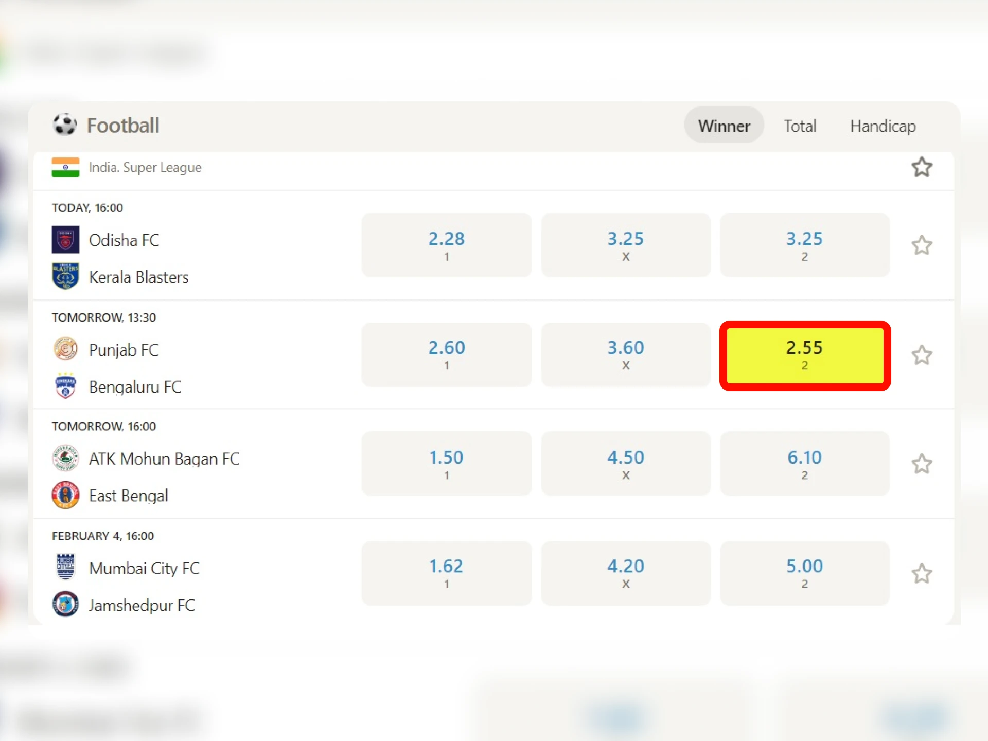 Understand by example how a single match bet is calculated.