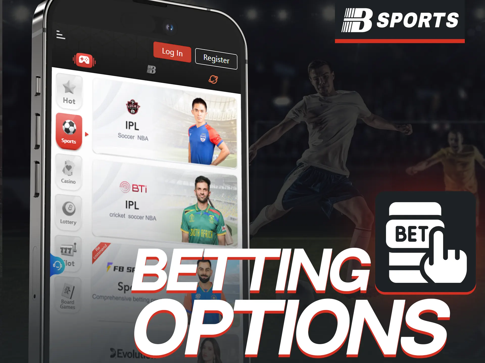 What betting options does Bsports offer on the app.