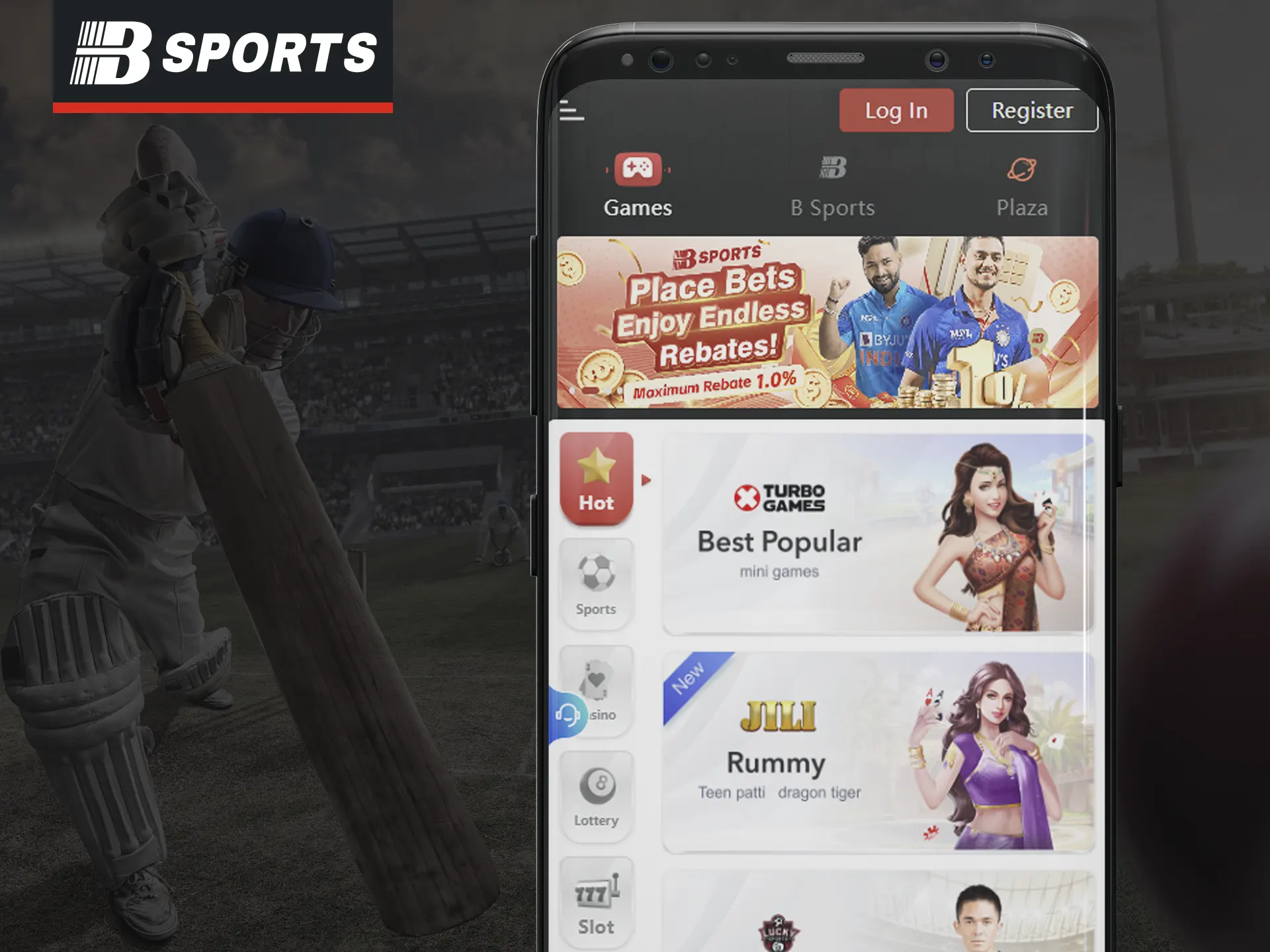 The mobile version of the Bsports website is accessible from any browser.