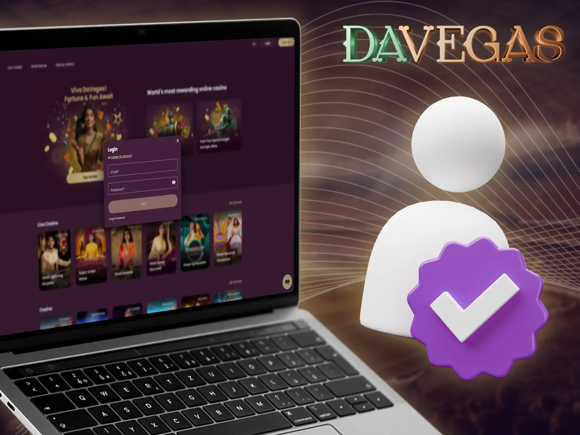 Learn how to log in to your Davegas account.