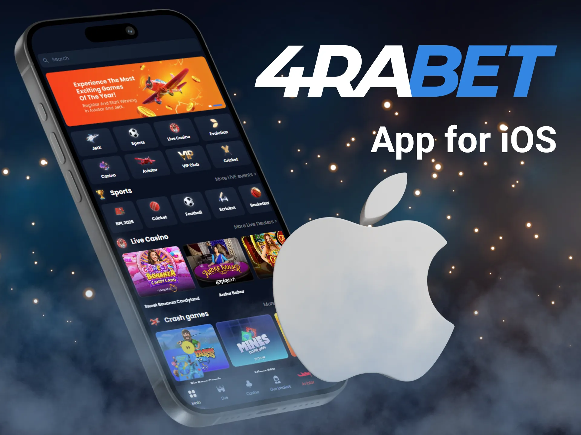 Obtain the 4Rabet app on your iOS device.