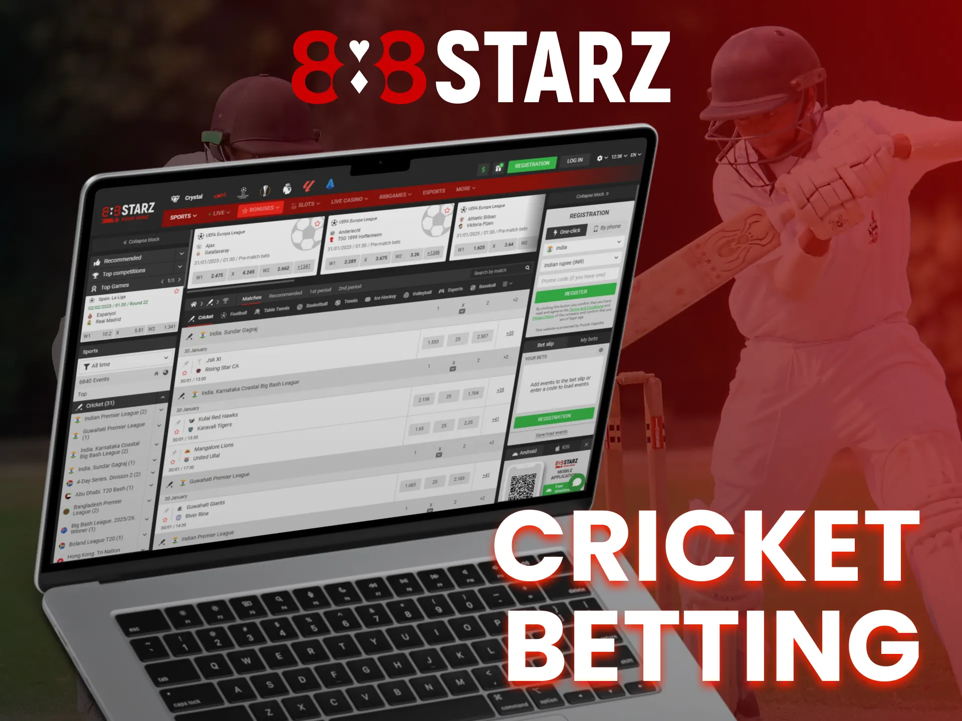 Betting on cricket on 888Starz is a widely embraced activity in India.