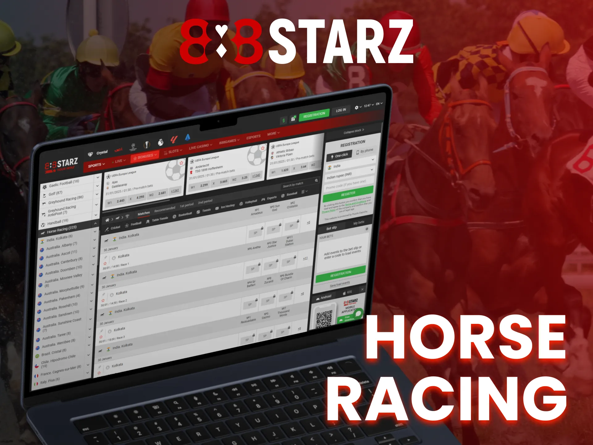 Horse racing is a popular form of entertainment for betting at 888Starz.