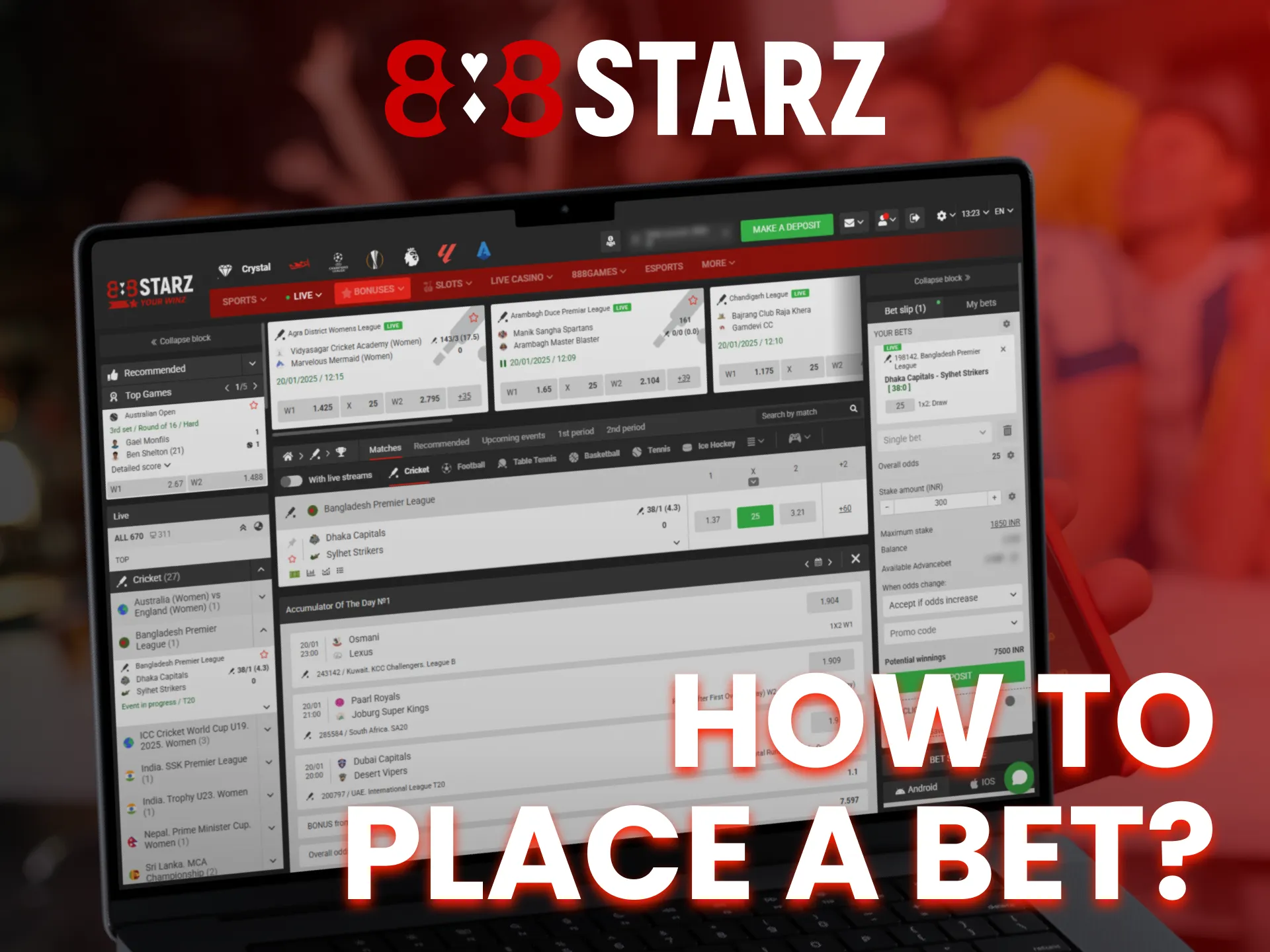 Placing a wager at 888Starz is a straightforward procedure.