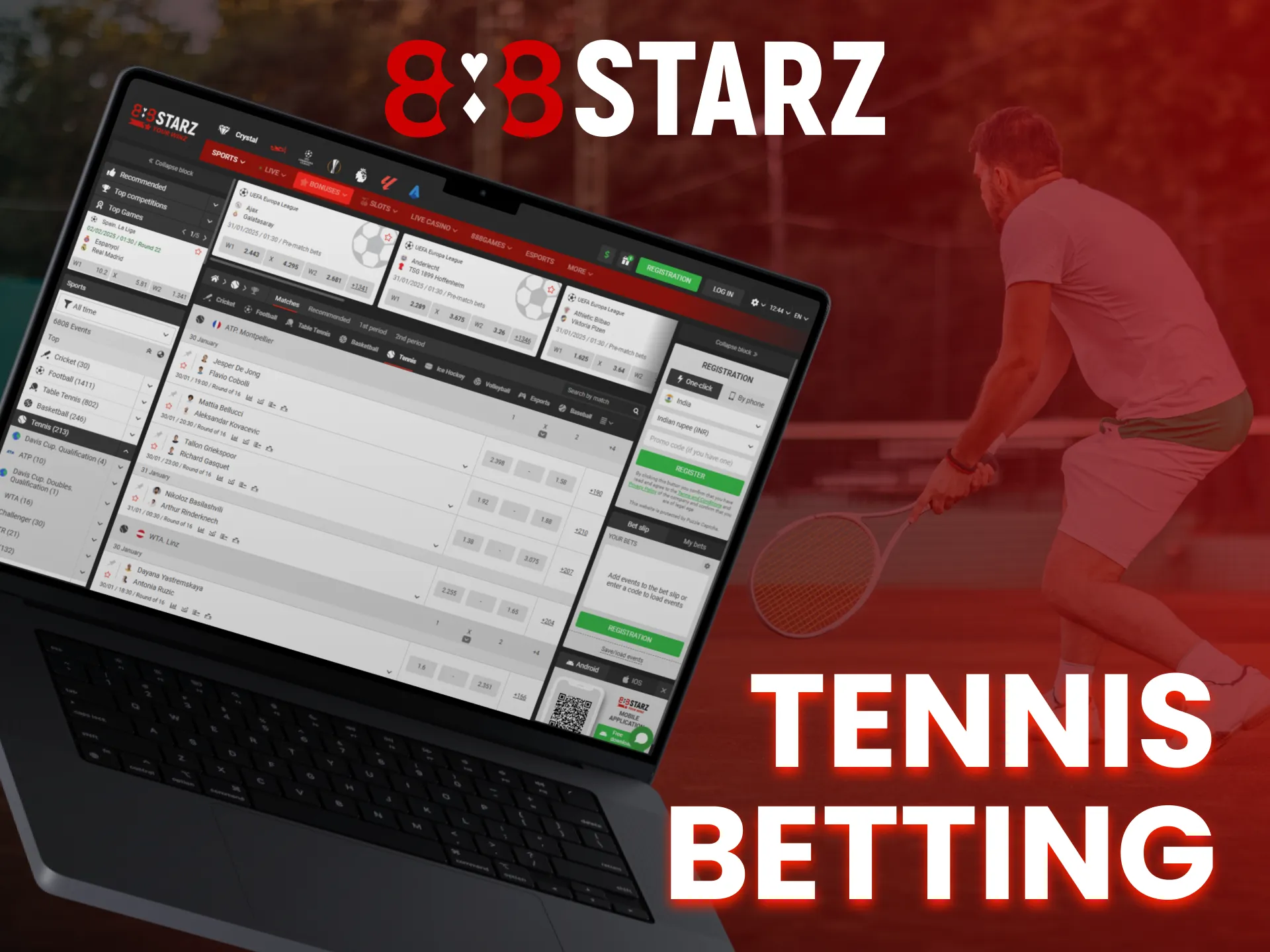 Tennis is a popular sport that is often bet on by players at 888Starz.