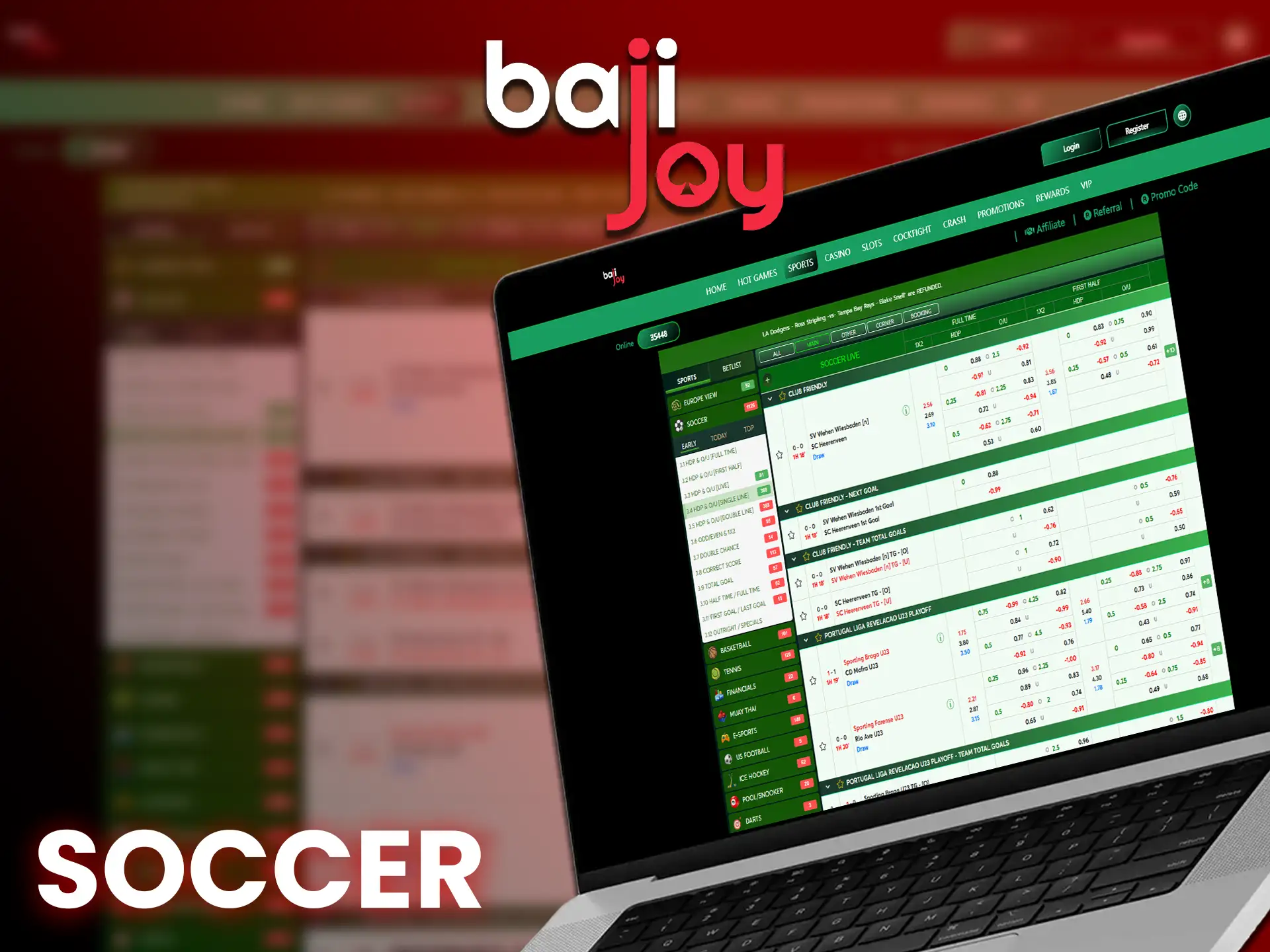 Soccer is one of the most popular sports to bet on the Bajijoy platform.