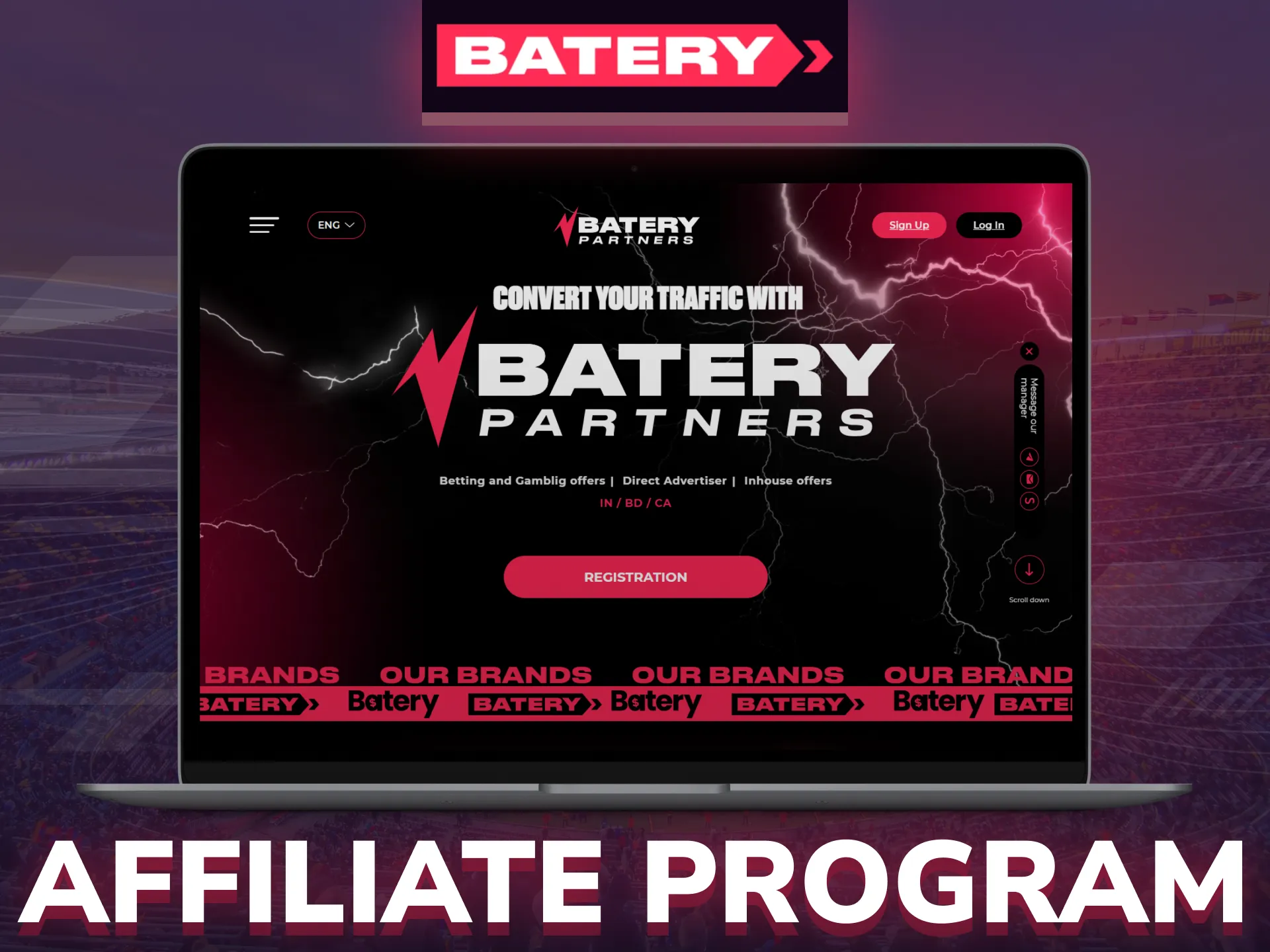 The Batery affiliate program helps you make money by sending people to the website.