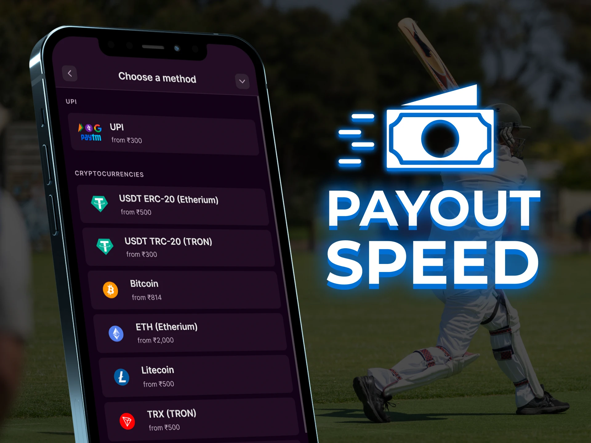 Cricket betting apps with fast withdrawals.