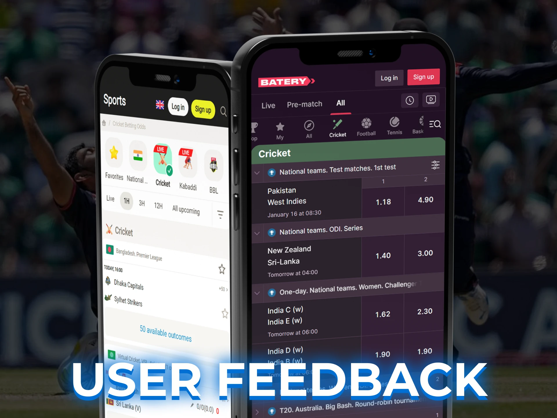 Cricket betting apps with good user feedback.