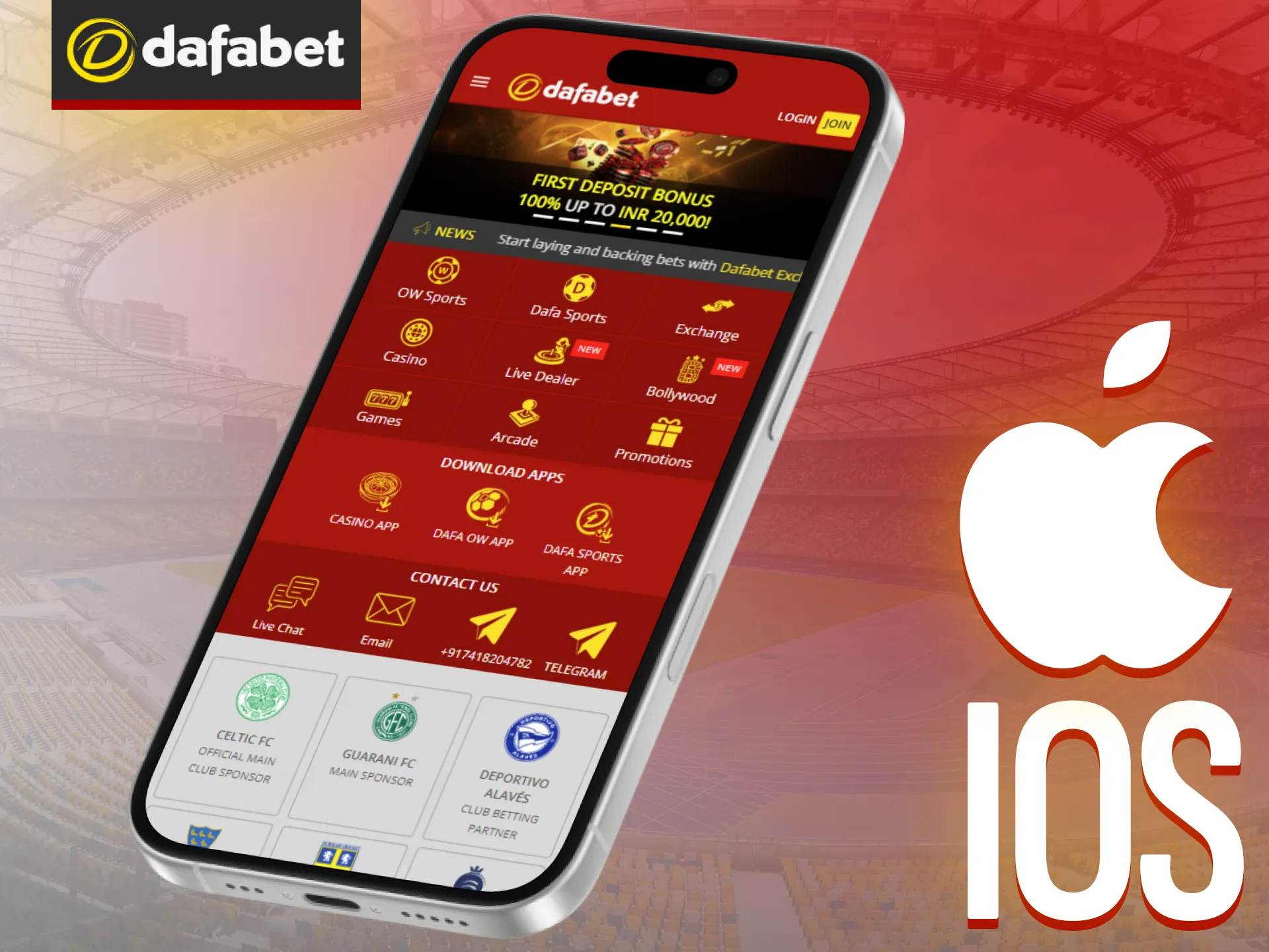 Download the Dafabet app for your iPhone or iPad.