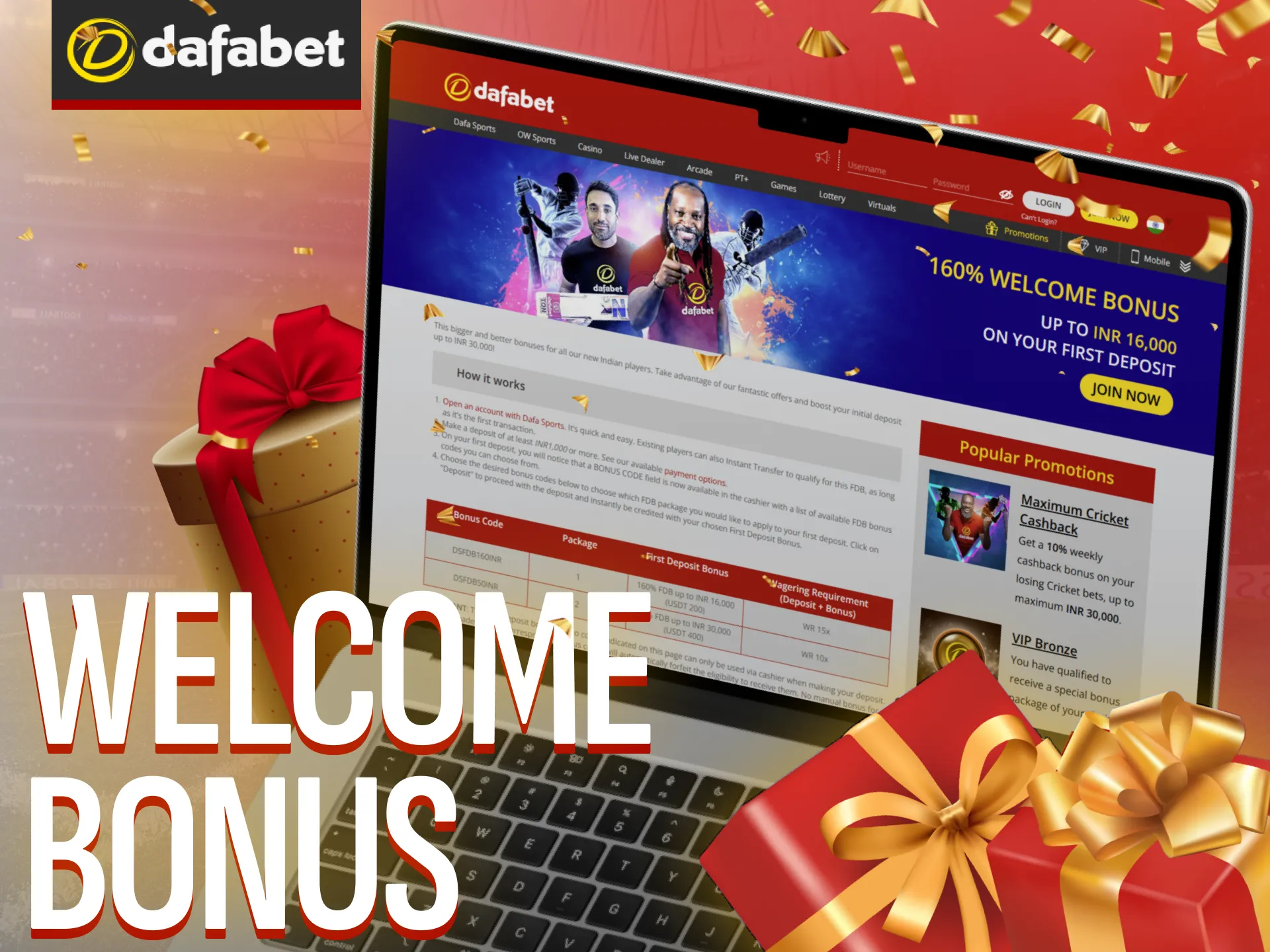 Dafabet offers two welcome bonuses for new customers.