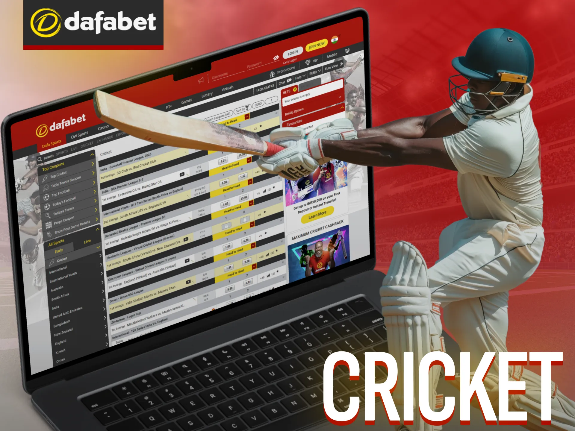 Betting on cricket on Dafabet in India is a straightforward process.