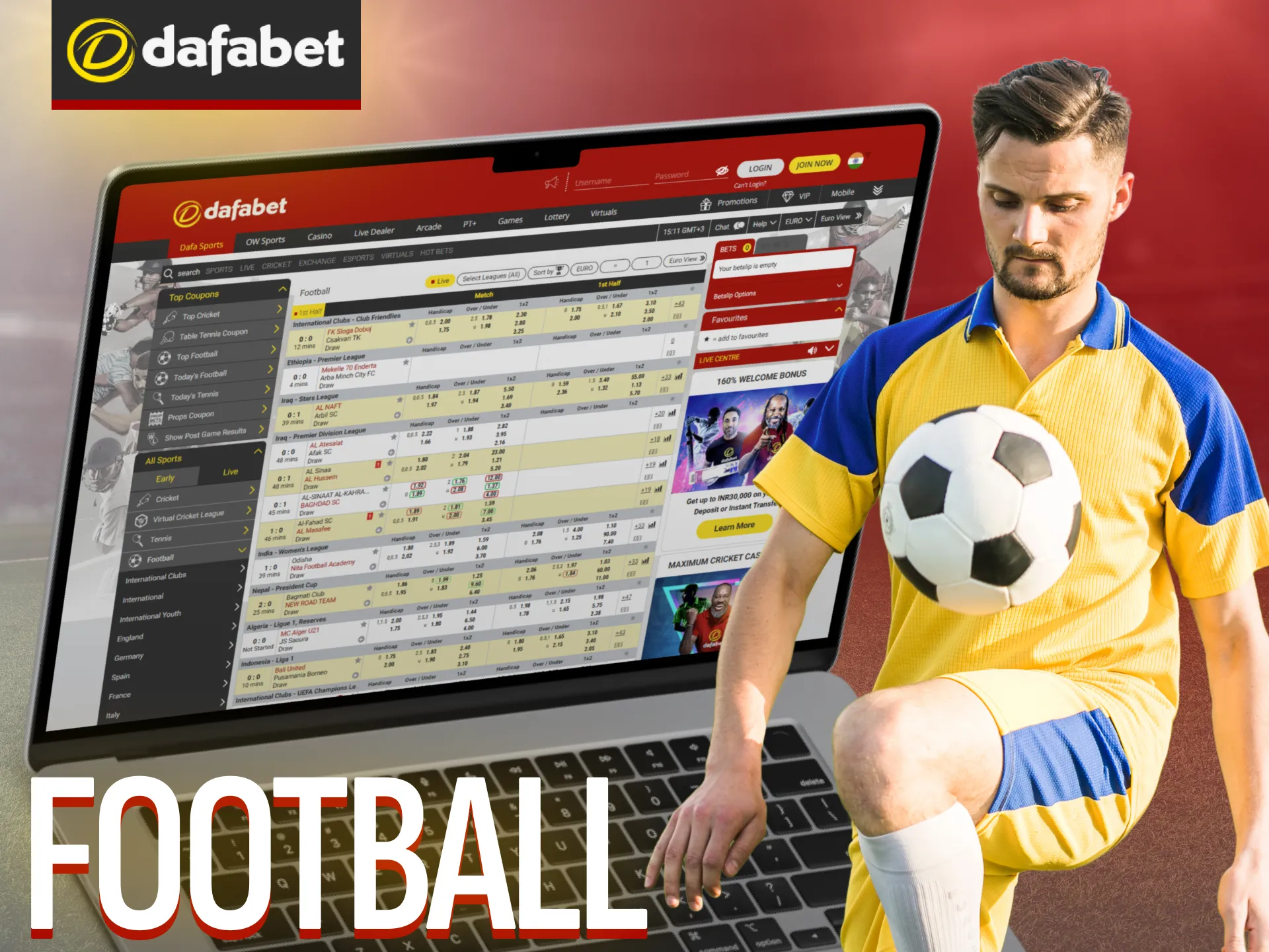 Dafabet offers a wide variety of exciting football matches for betting.