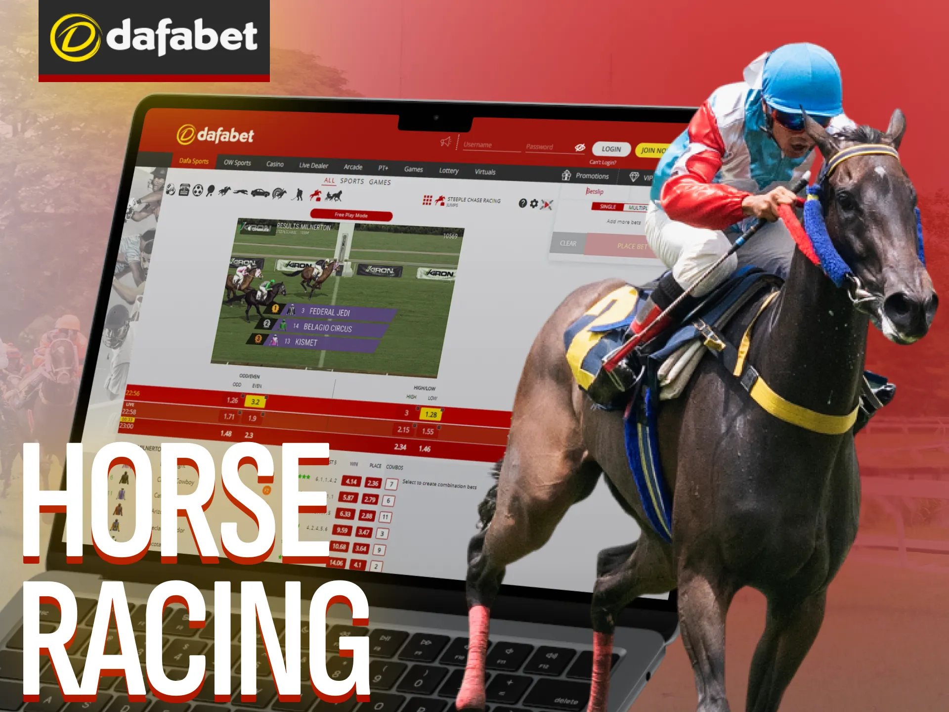 Horse racing betting on Dafabet offers a wide range of options for players.