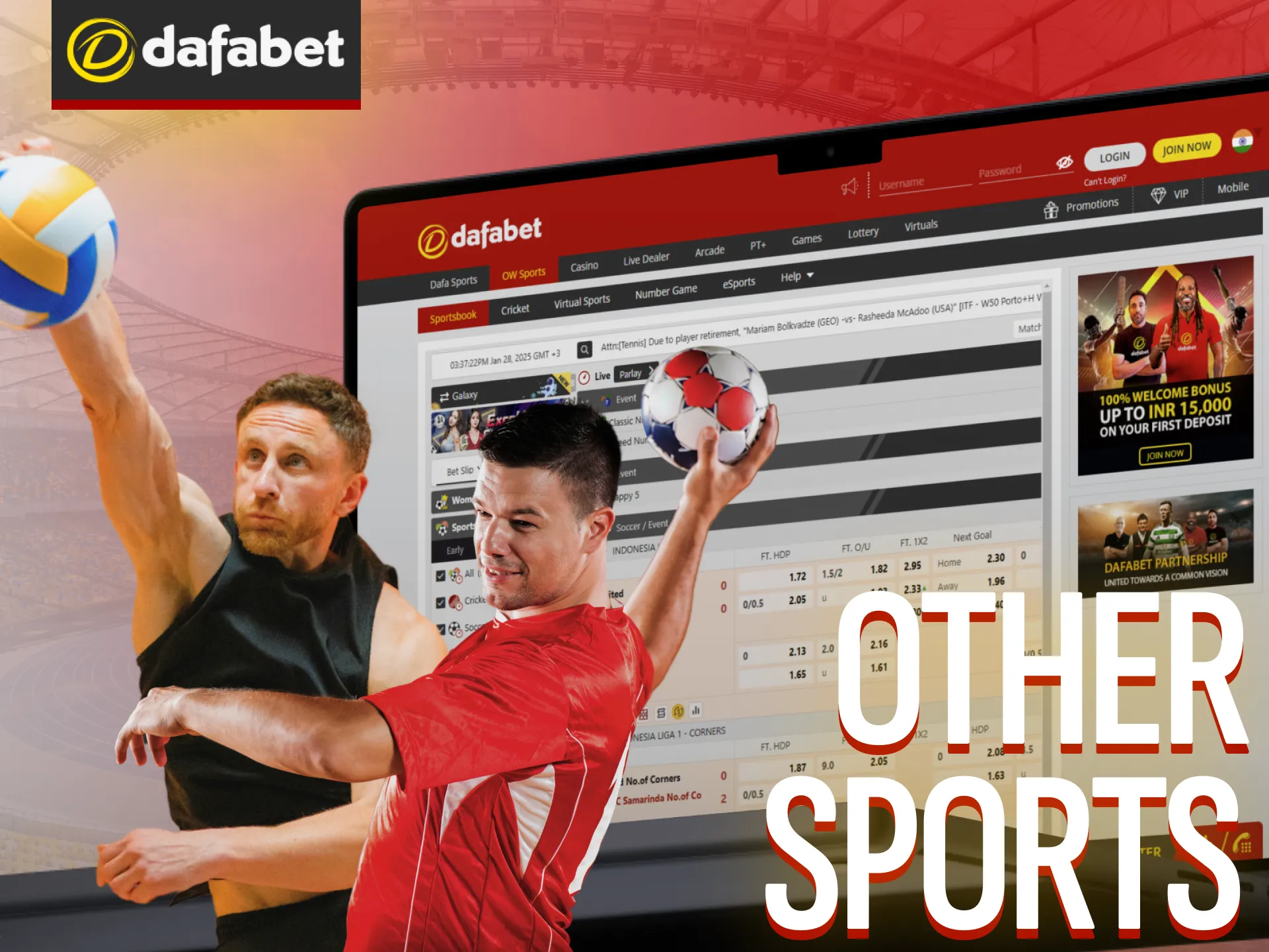 Dafabet customers can place bets on a variety of popular sports.