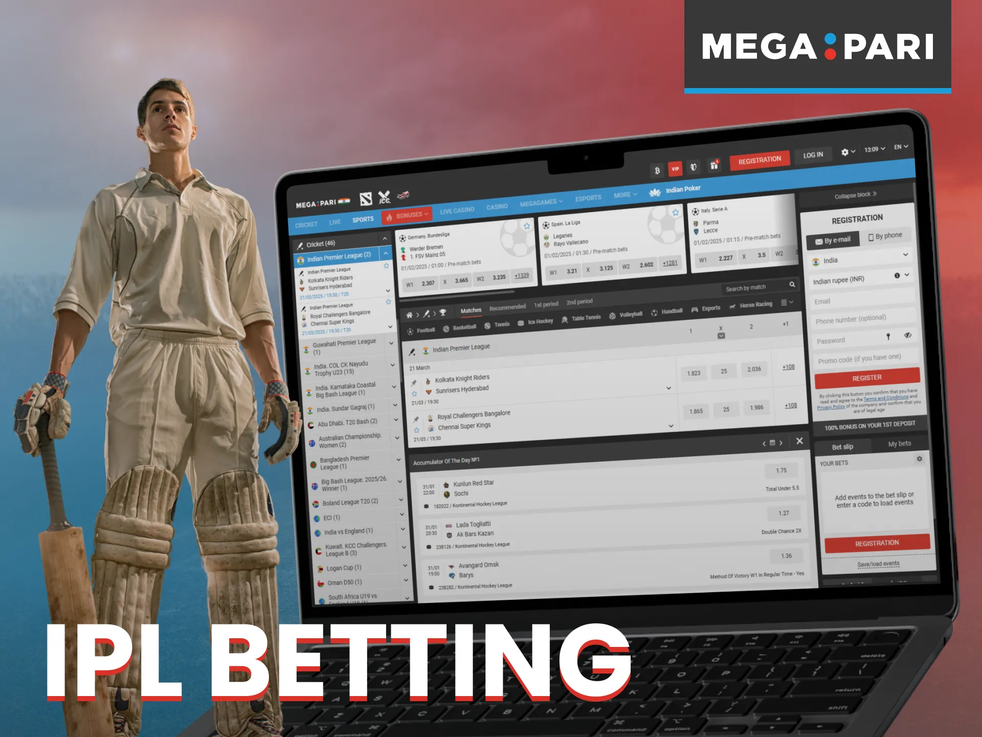 Bet on the Indian Premier League tournament with Megapari.