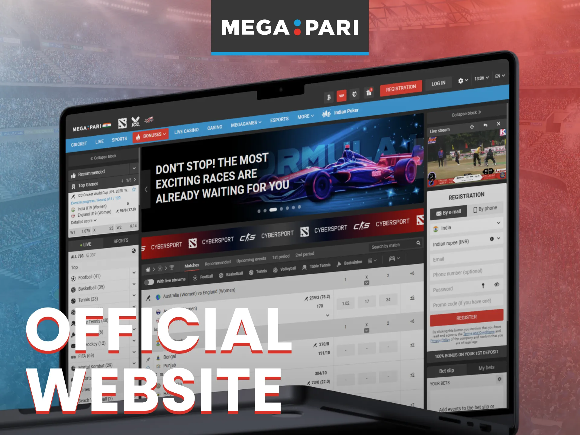 Megapari has an official website available in India.