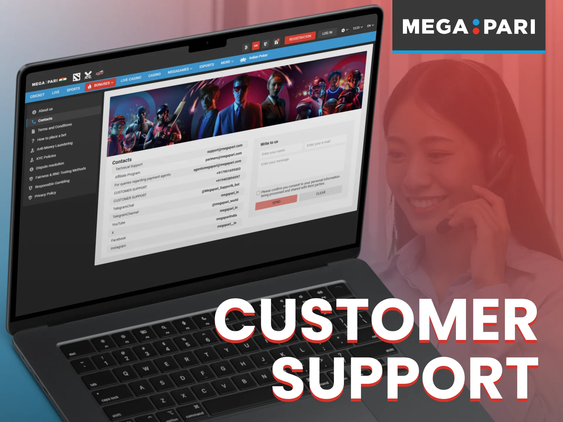 You can get assistance from Megapari's customer support team through various contact methods.