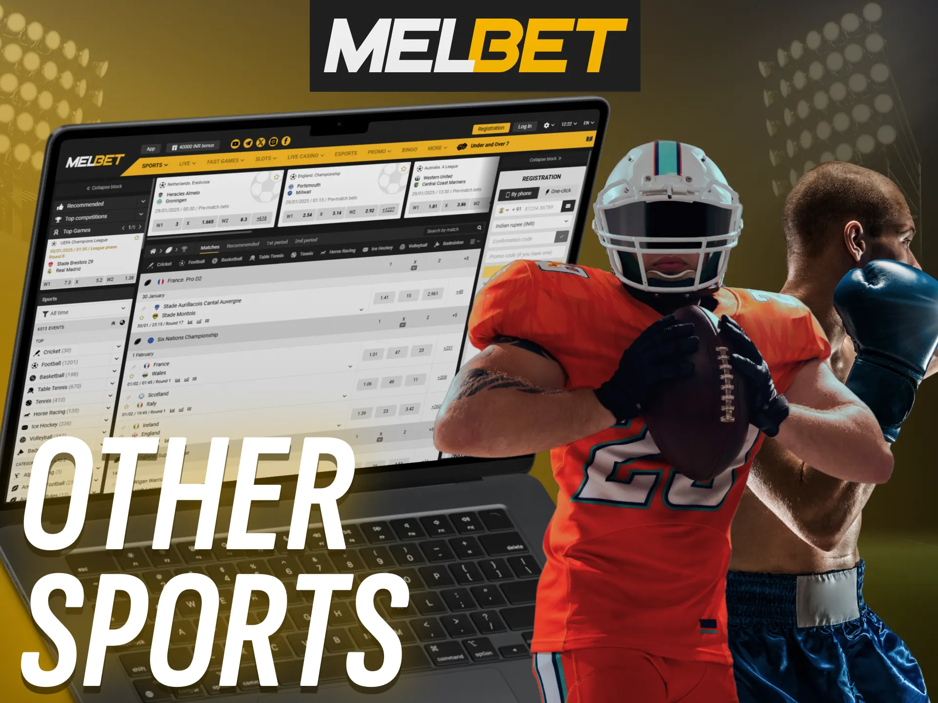 At MelBet, customers can choose from a wide variety of niche sports.