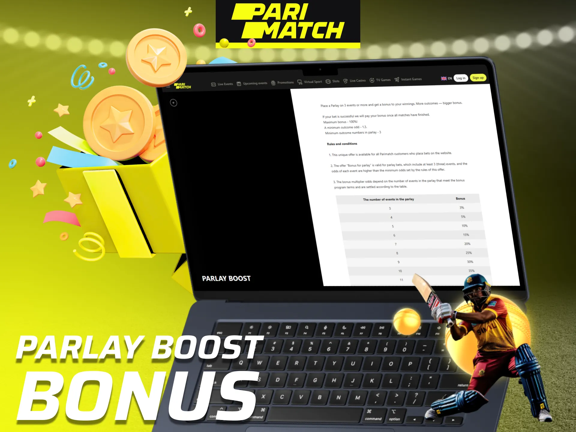 Parimatch offers an Express Bet Increase Bonus to its customers.