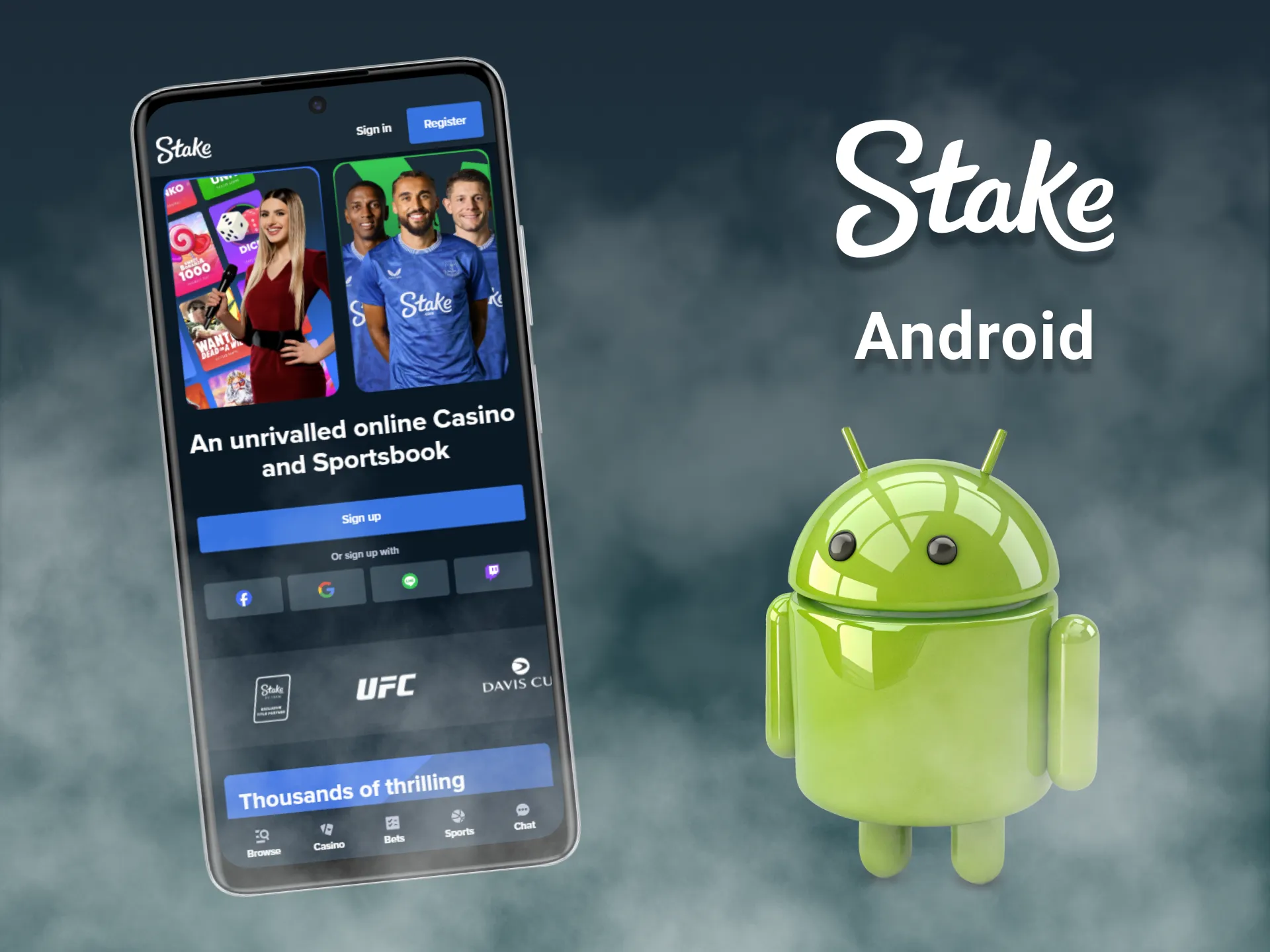 Employ the Stake mobile application on your Android device.