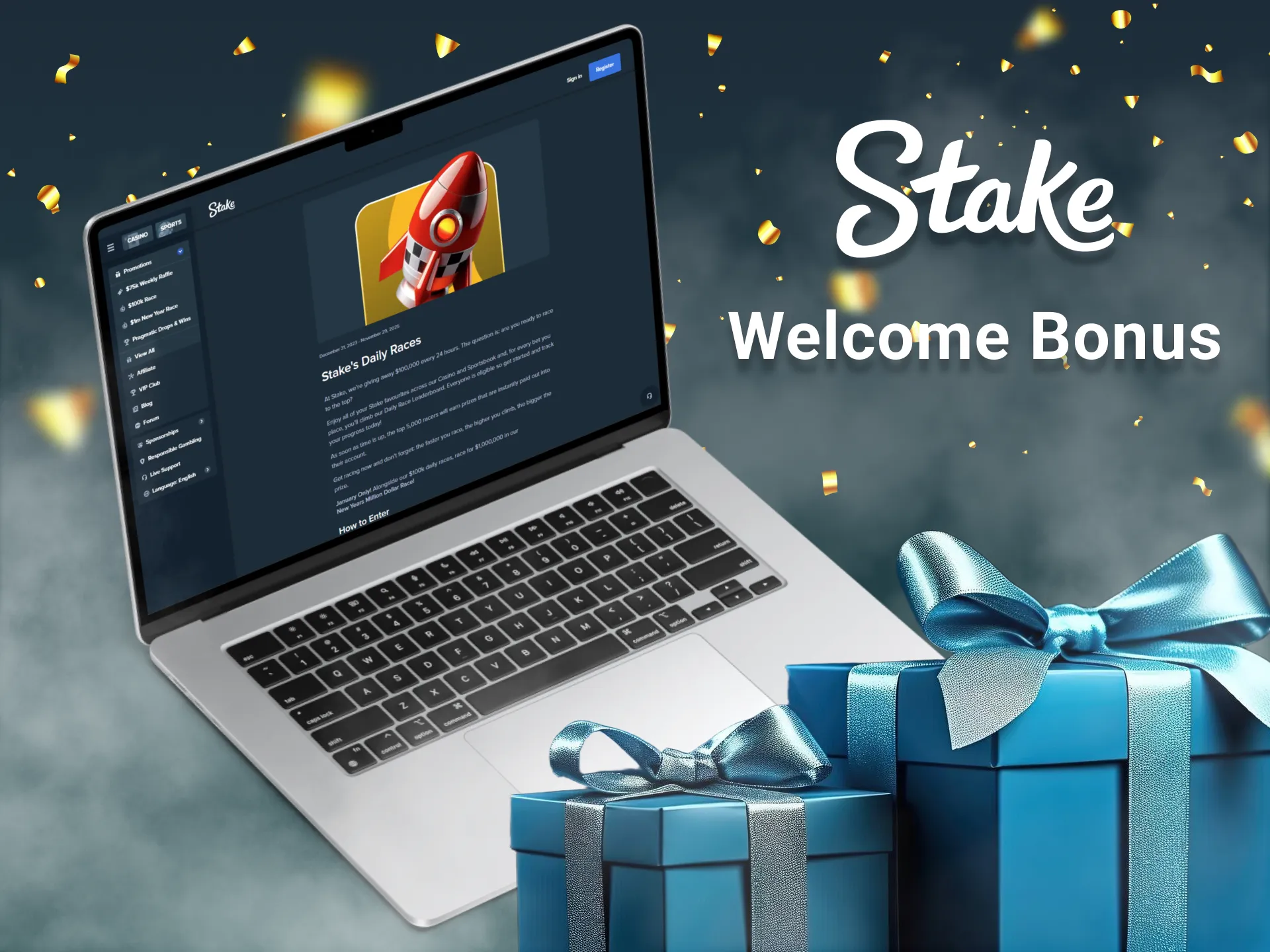 Stake offers exciting daily promotions.