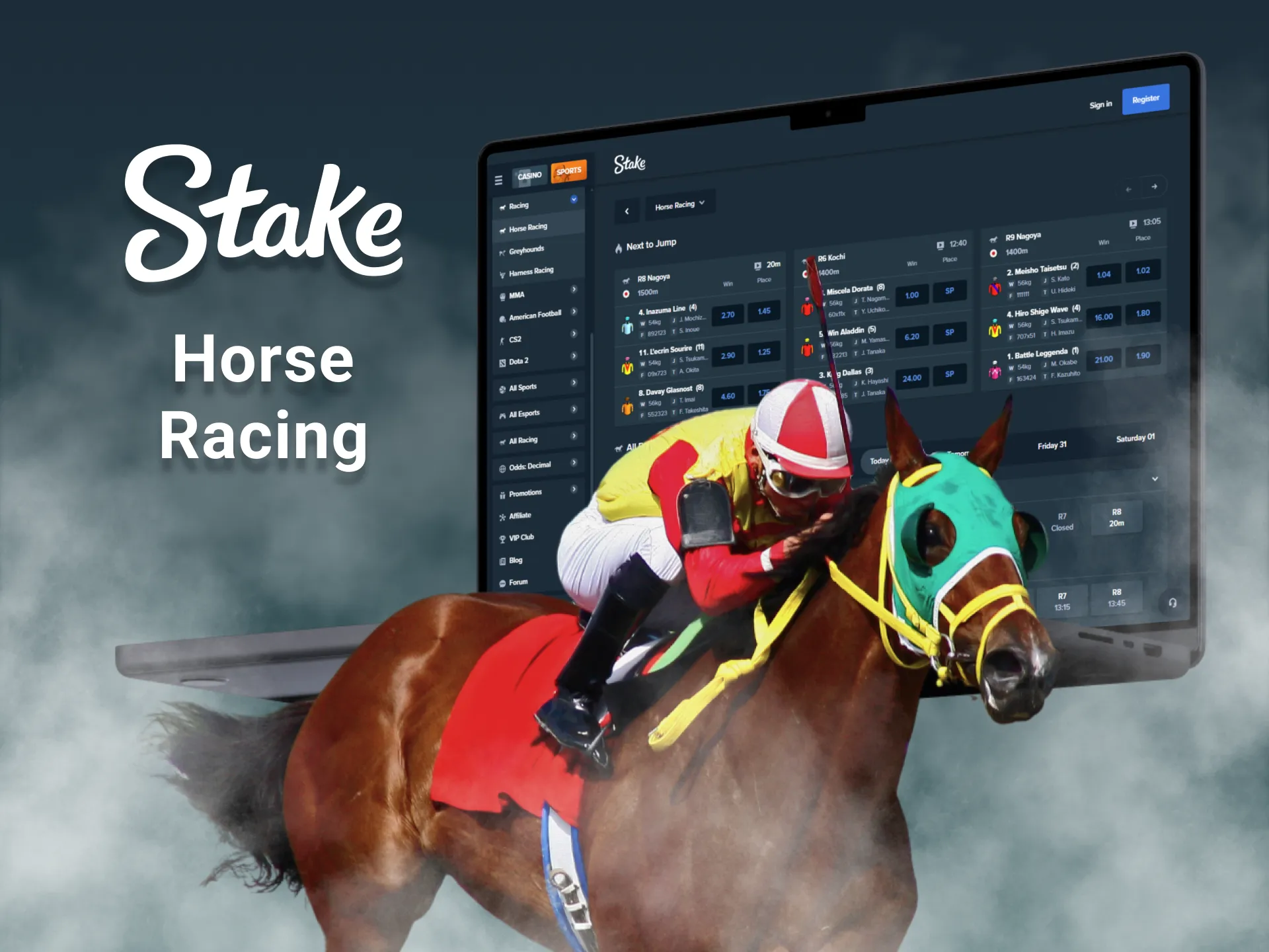 Horse racing offers a variety of choices for customers on Stake.