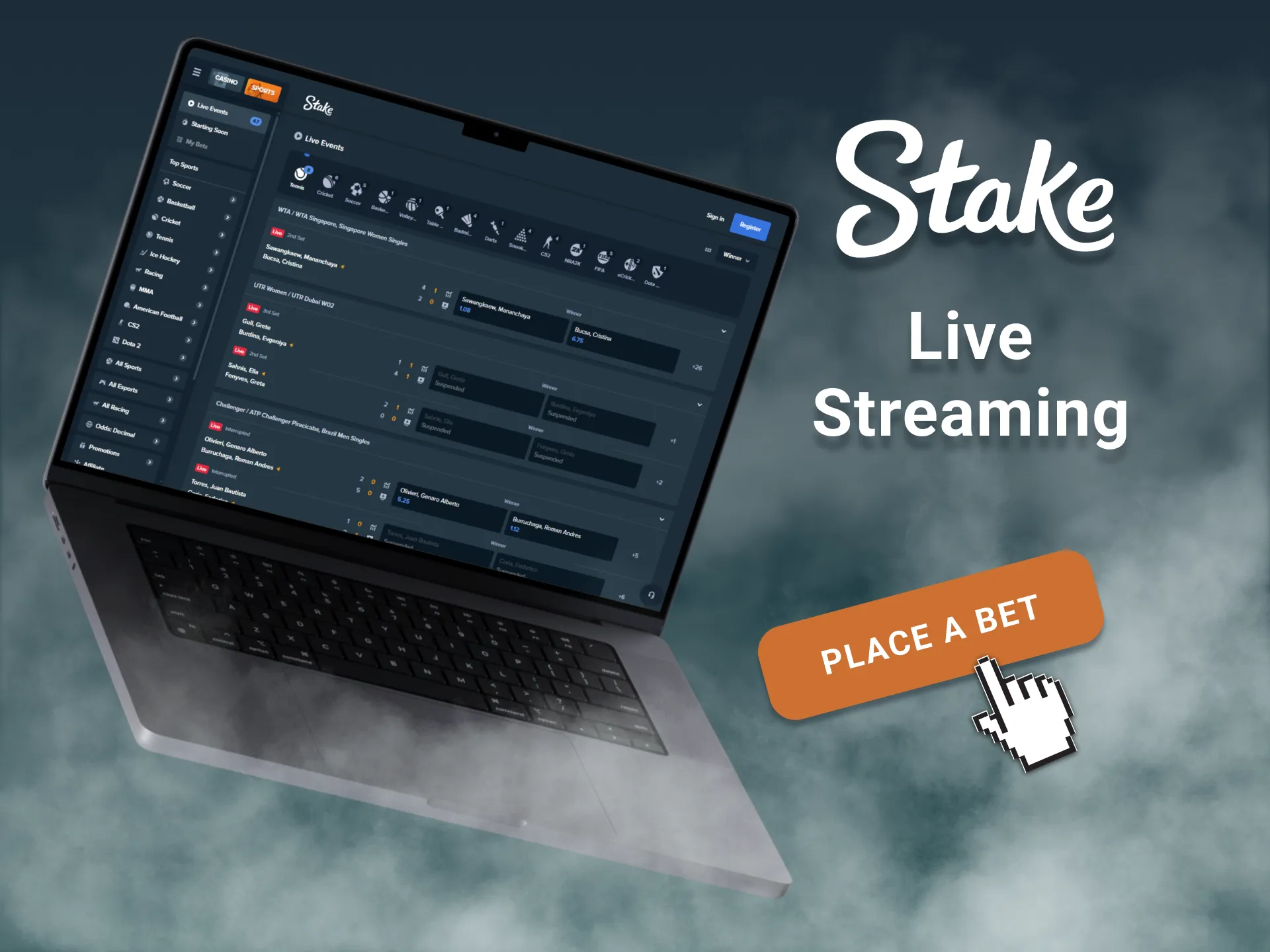 Stake is a place where people can watch sports and other events.