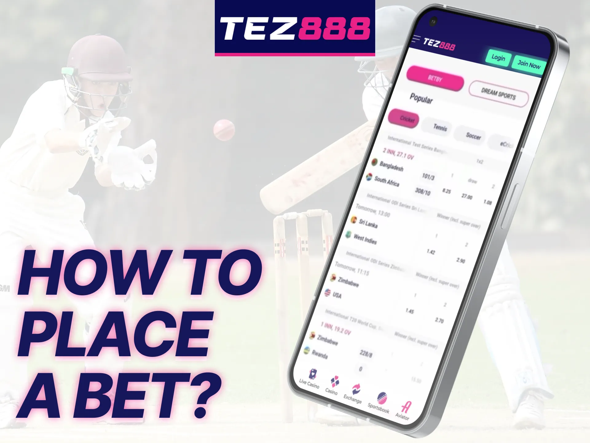 Discover the process of placing bets at Tez888.