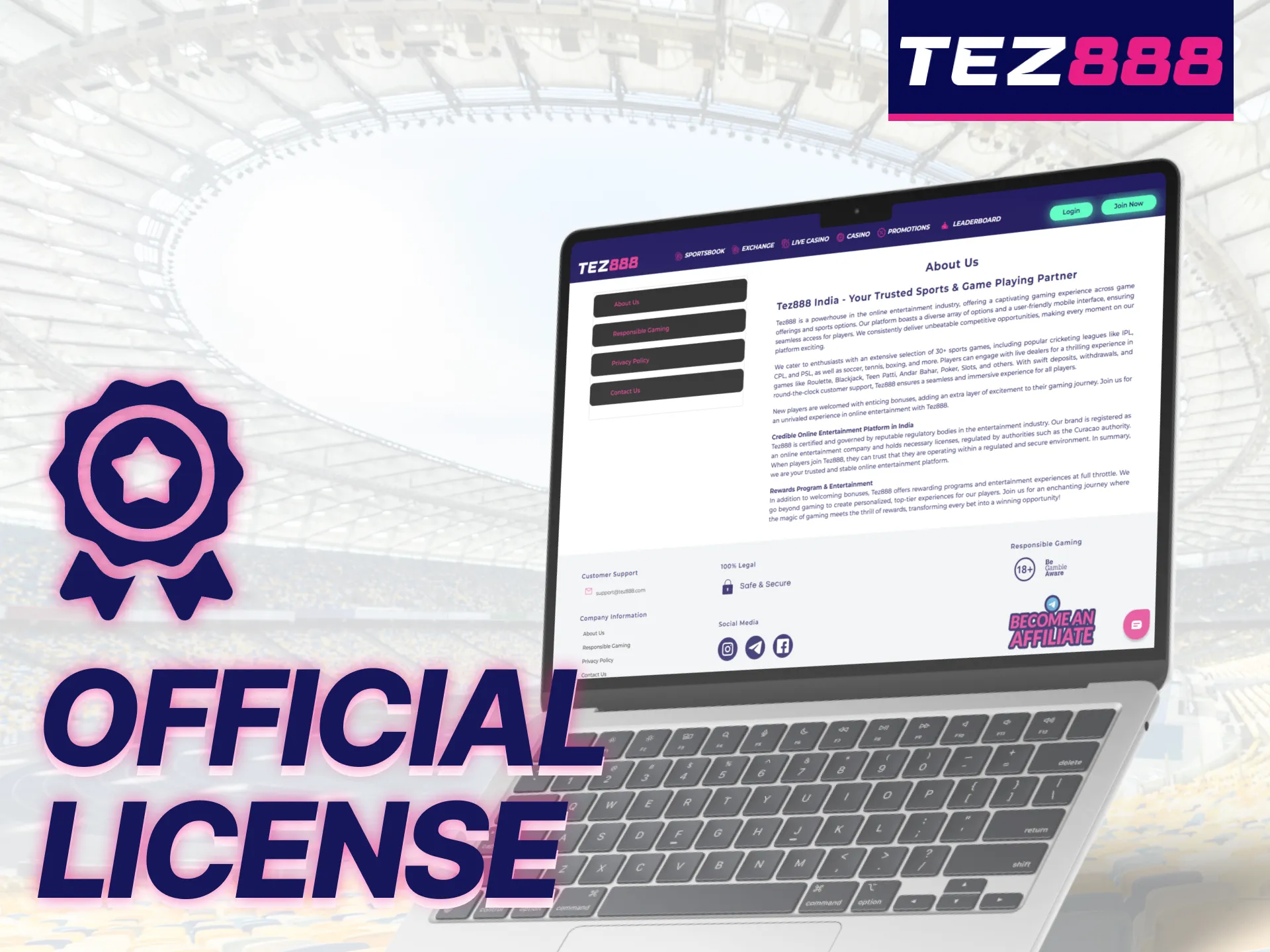 Tez888 has an official license that comes from the government.