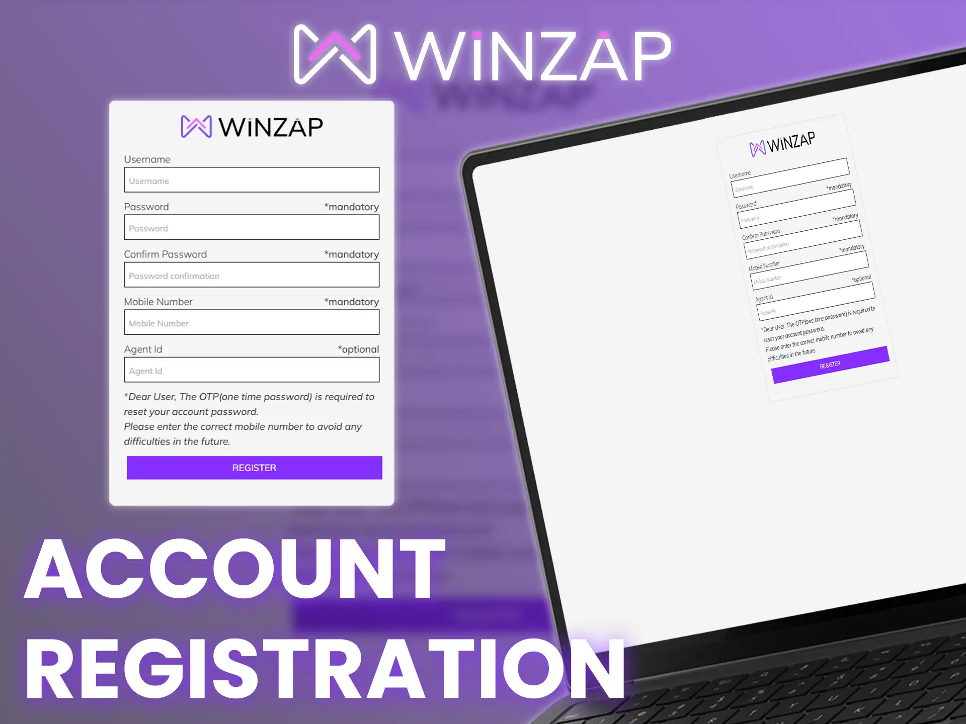 Register on Winzap and get access to all the features of the platform.